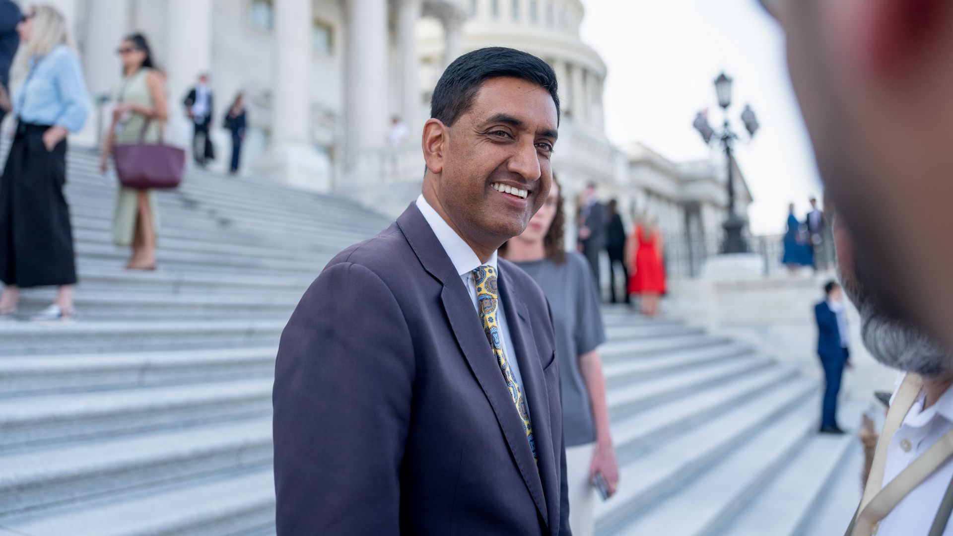 Representative Ro Khanna, a Democrat from California, speaks to members of the media following a vote at the US Capitol in Washington, DC, US, on Wednesday, July 22, 2026.