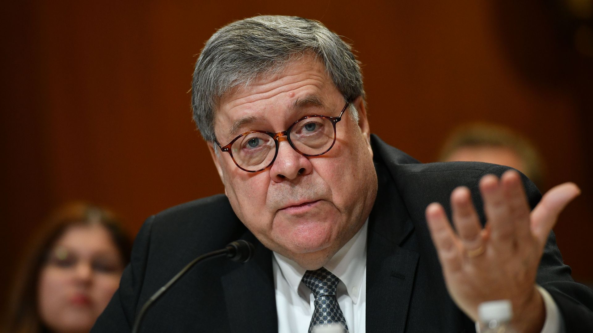 US Attorney General William Barr testifies during aHouse hearing on Capitol Hill in Washington, DC, April 10, 2019.