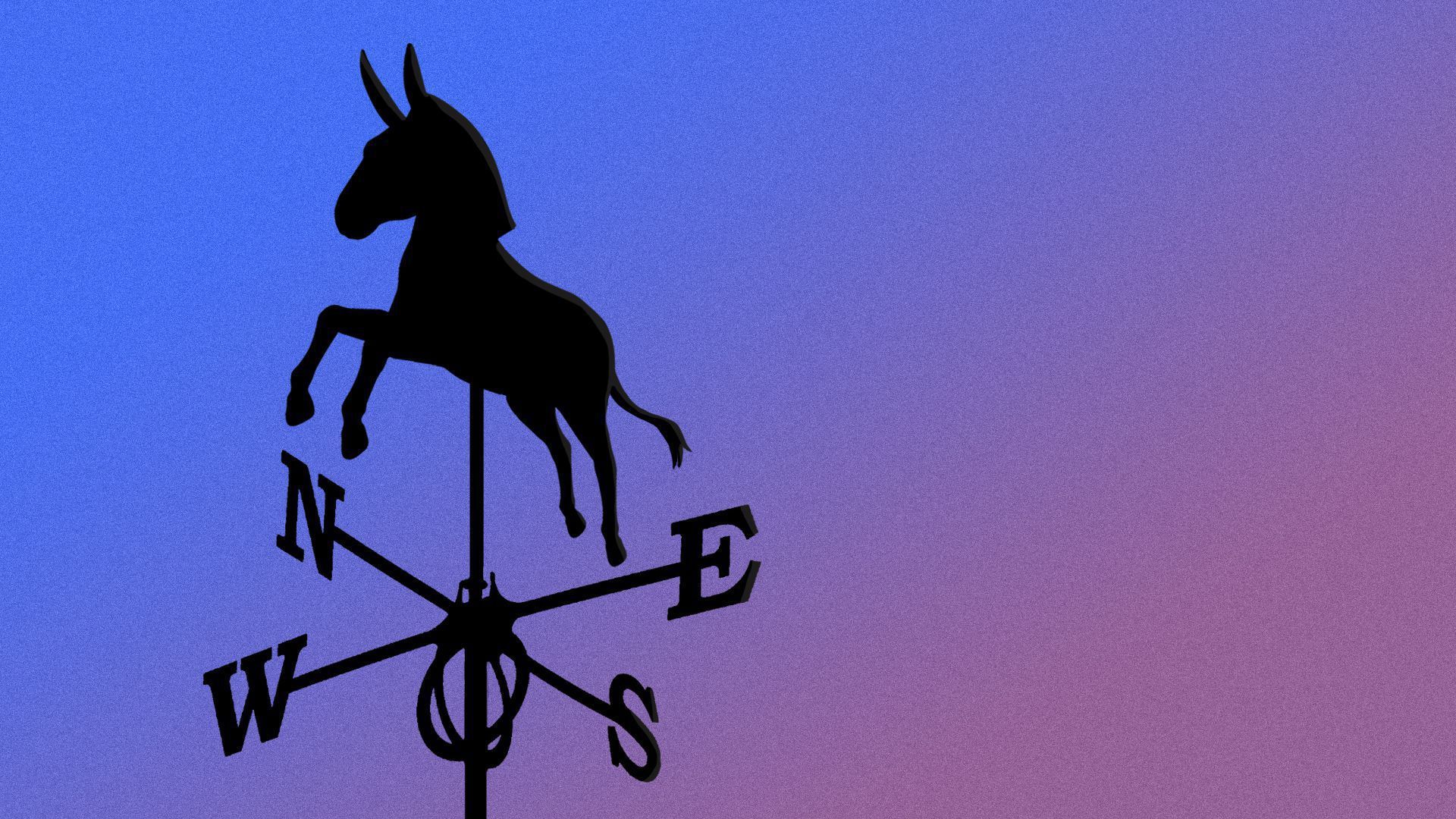 Axios illustration of a donkey atop a weathervane