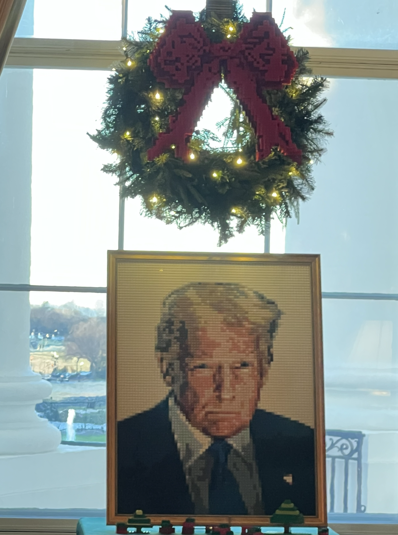 A Lego portrait of President Trump