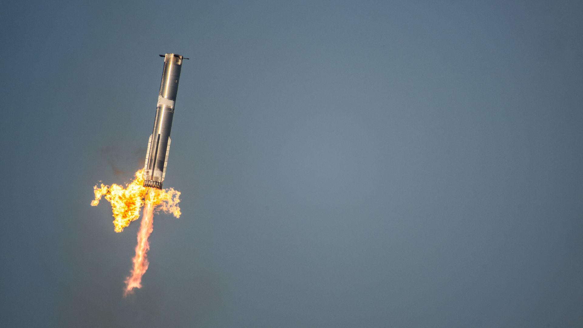 A rocket soars into the sky