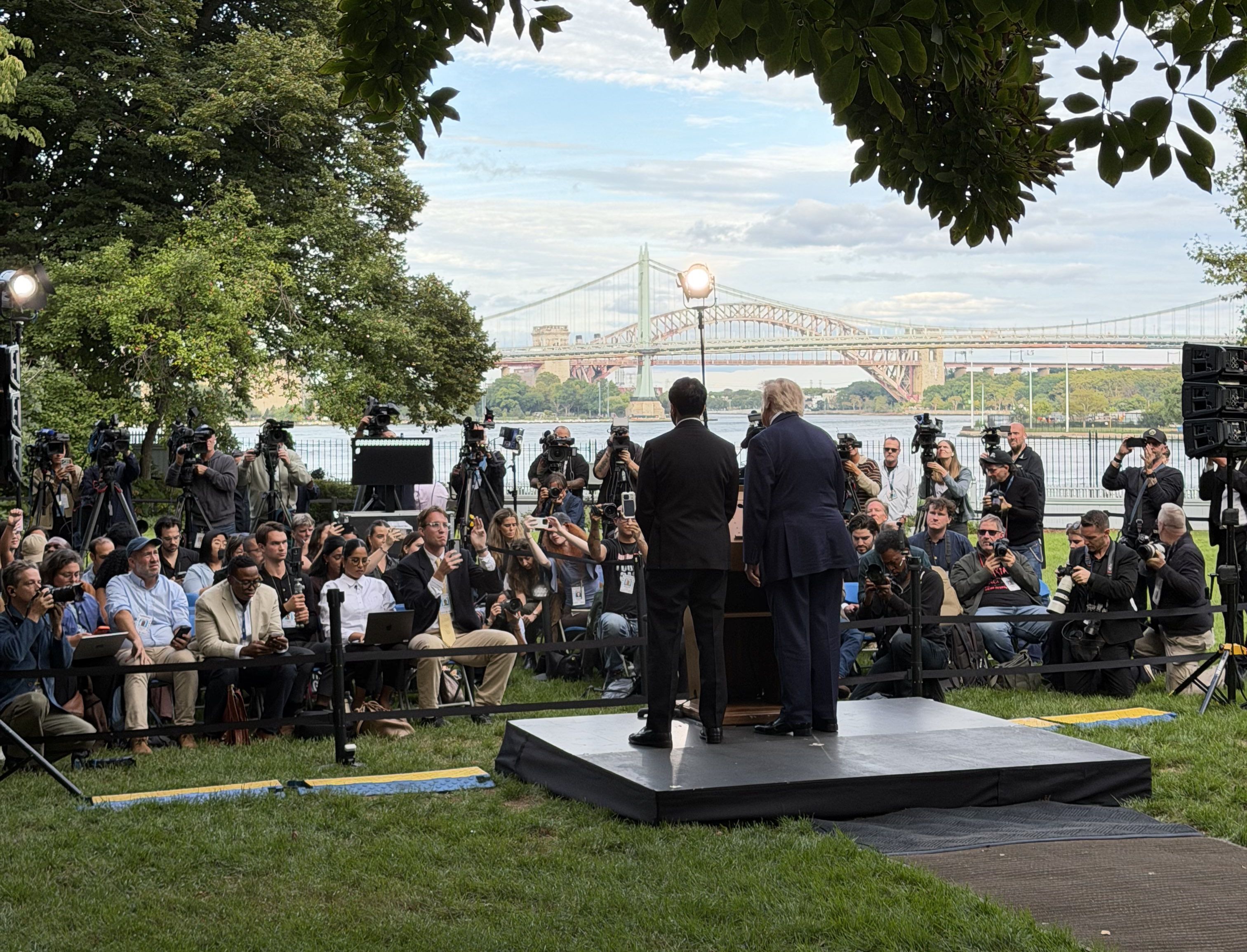 President Trump and NYC Mayor Zohran Mamdani take questions at Gracie Mansion yesterday.