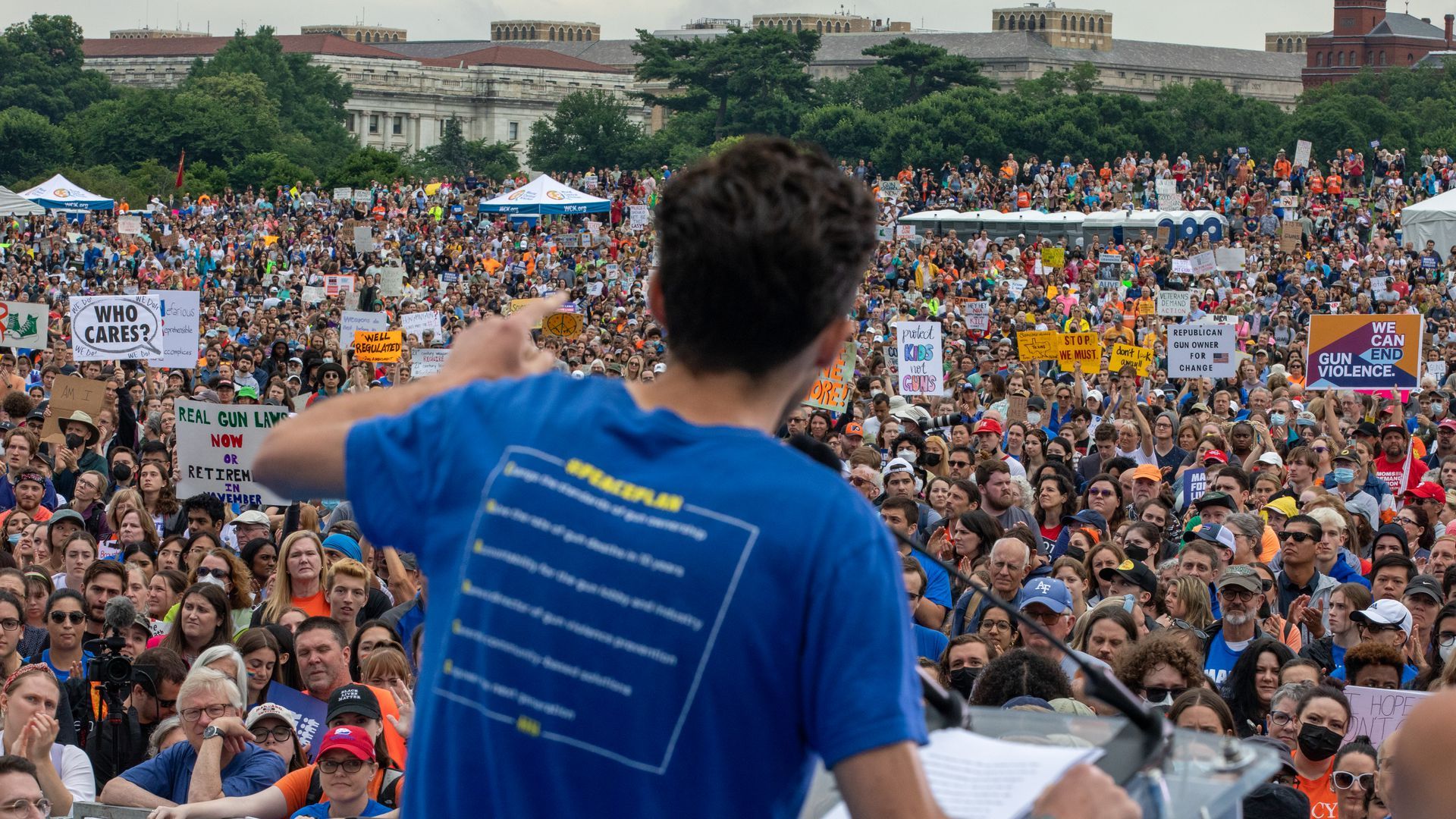 David Hogg gives a speech at March for Our Lives