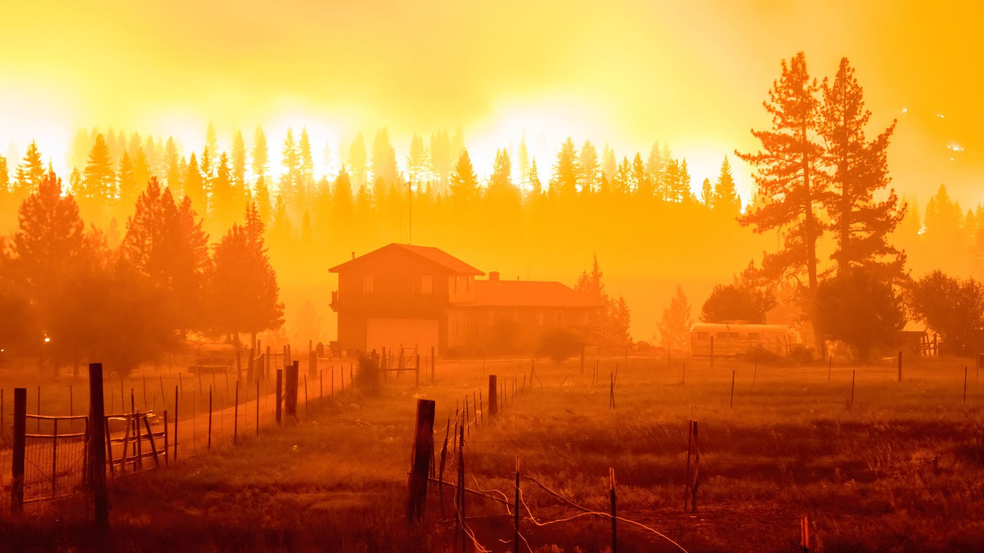 Image of a house burned in a fire.