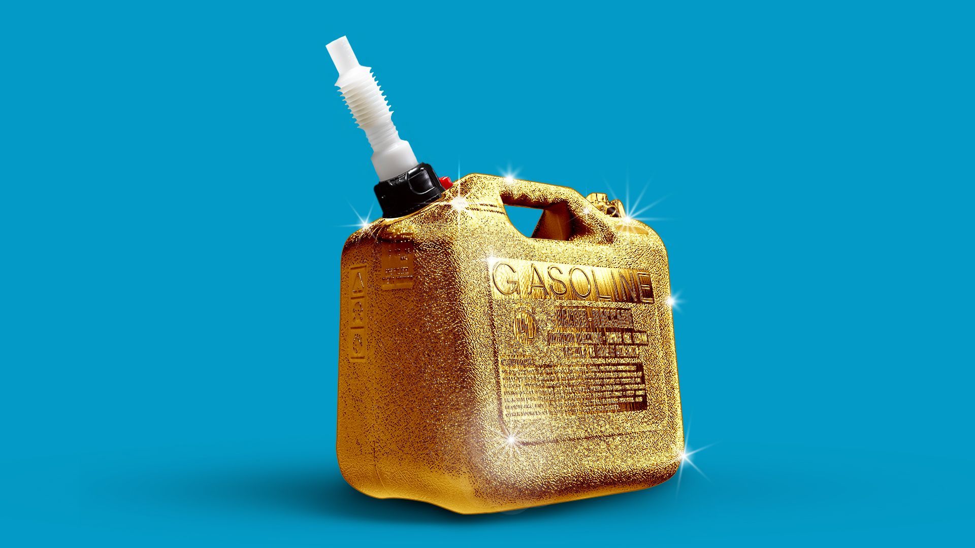 Illustration of a golden gasoline can