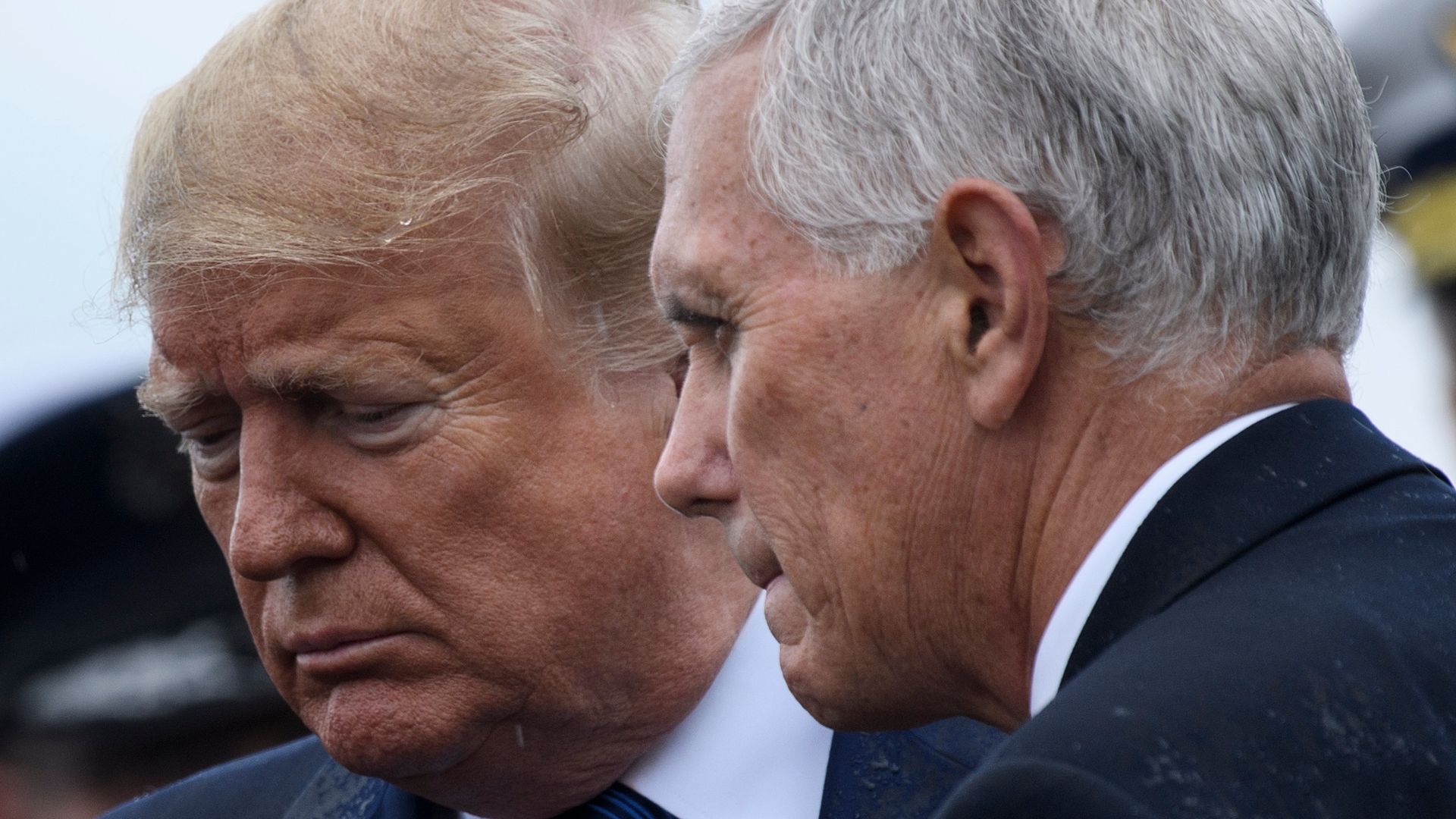 In this image, Trump and Pence stand next to each other.