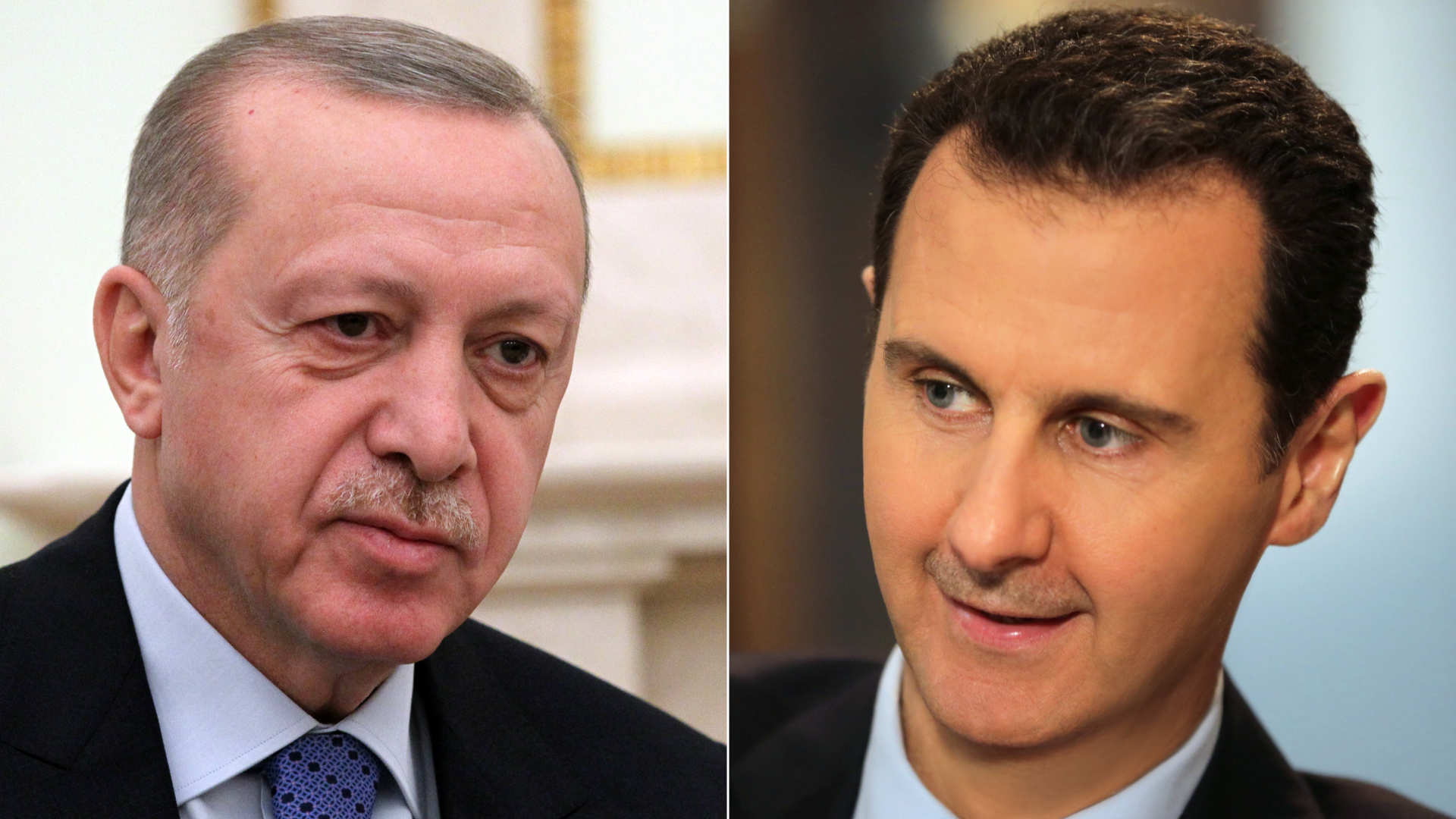 Erdogan in 2020 and Assad in 2016.