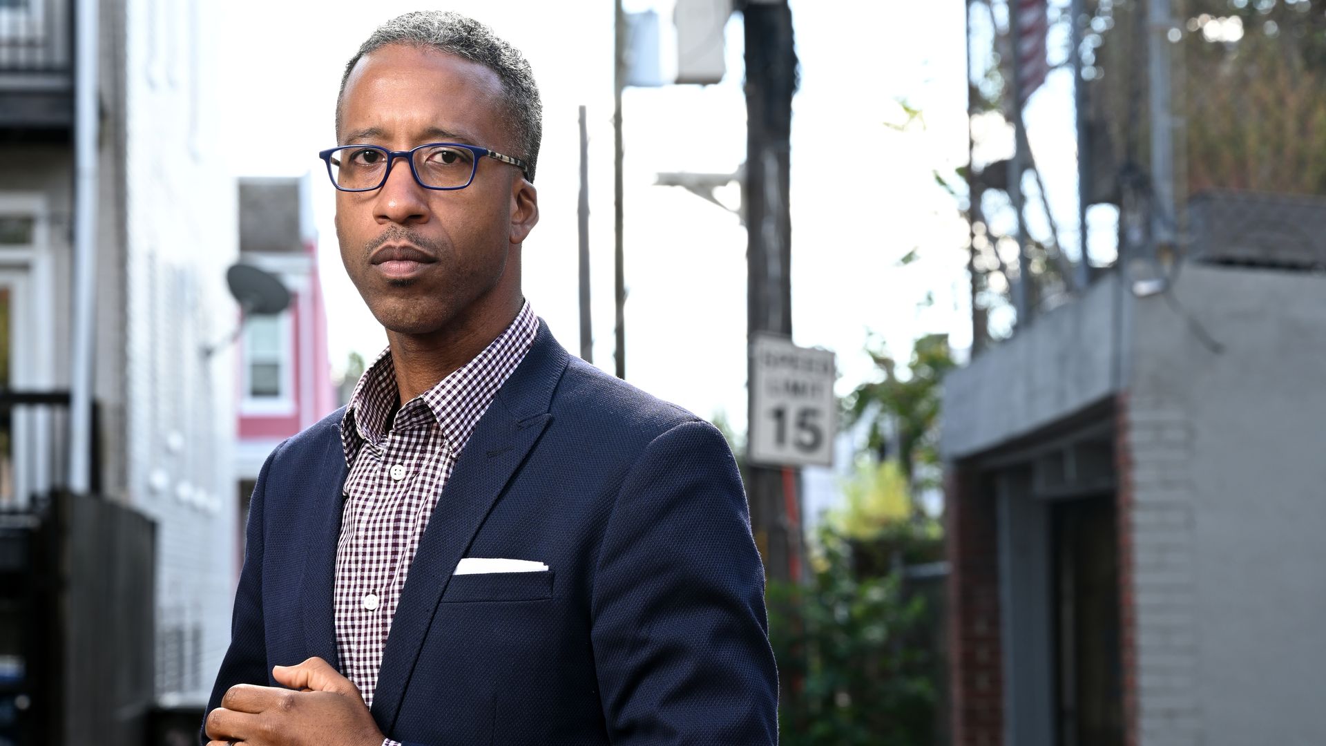 Kenyan McDuffie poses for camera outdoors