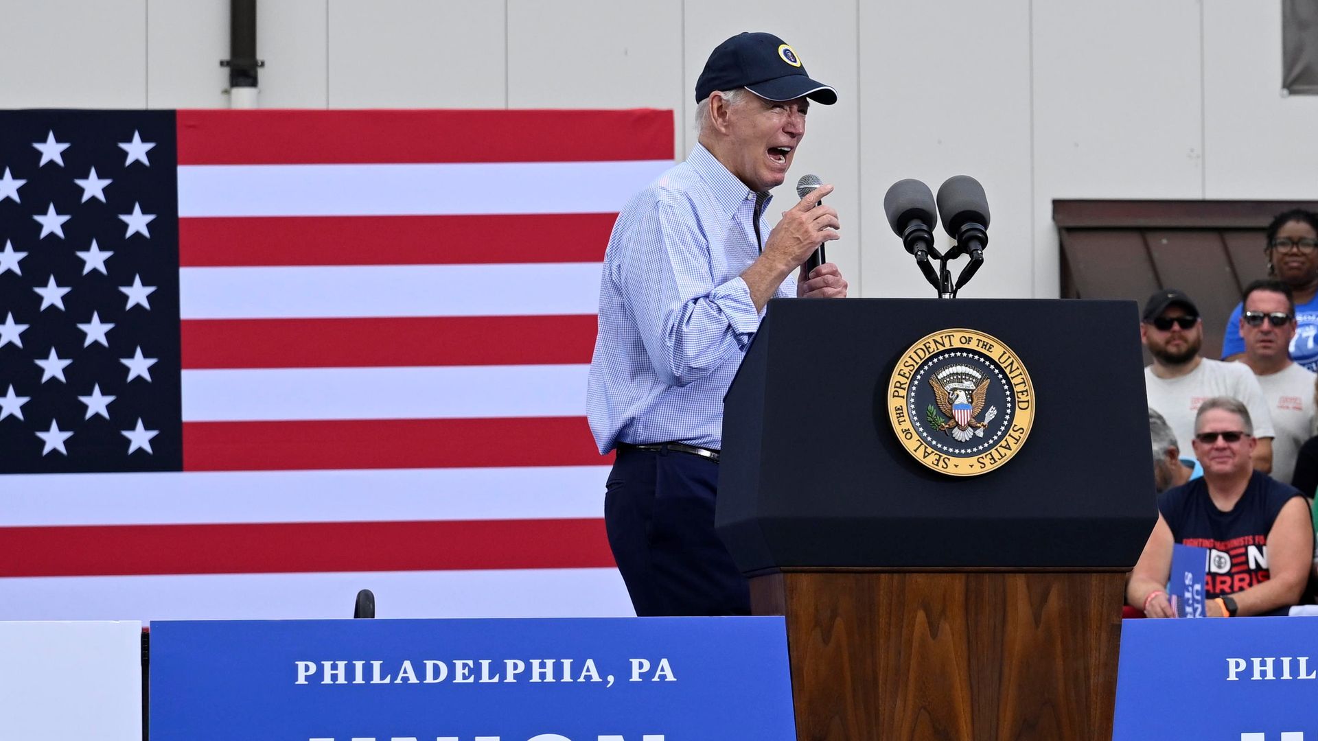 President  Biden speaking in Pennsylvania on Sept. 4.
