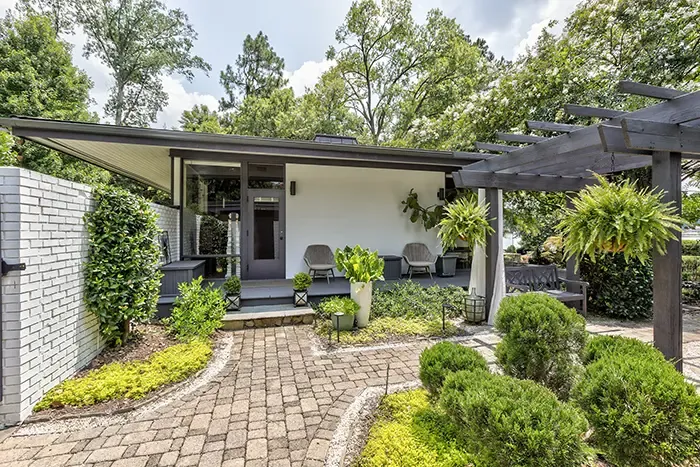 home tour mid century modern on lake wylie side door