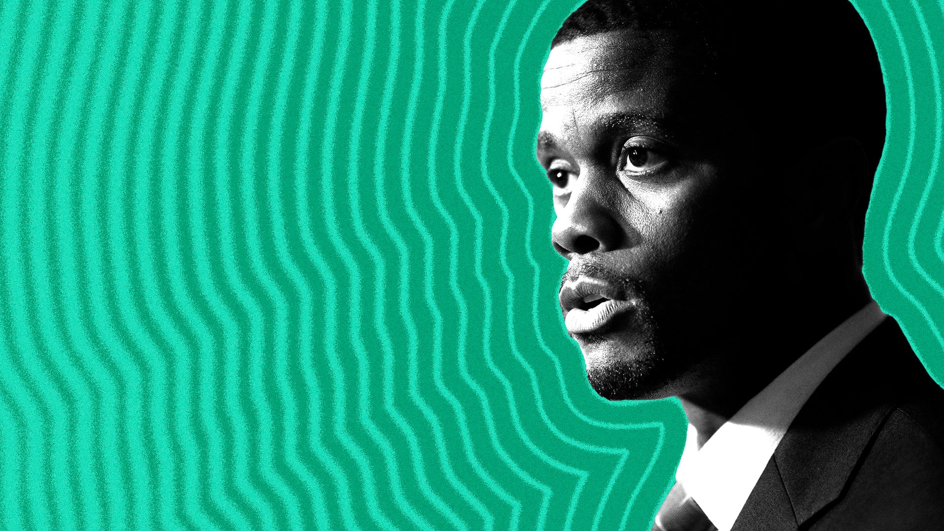 Photo illustration of St. Paul Mayor Melvin Carter with lines radiating from him.