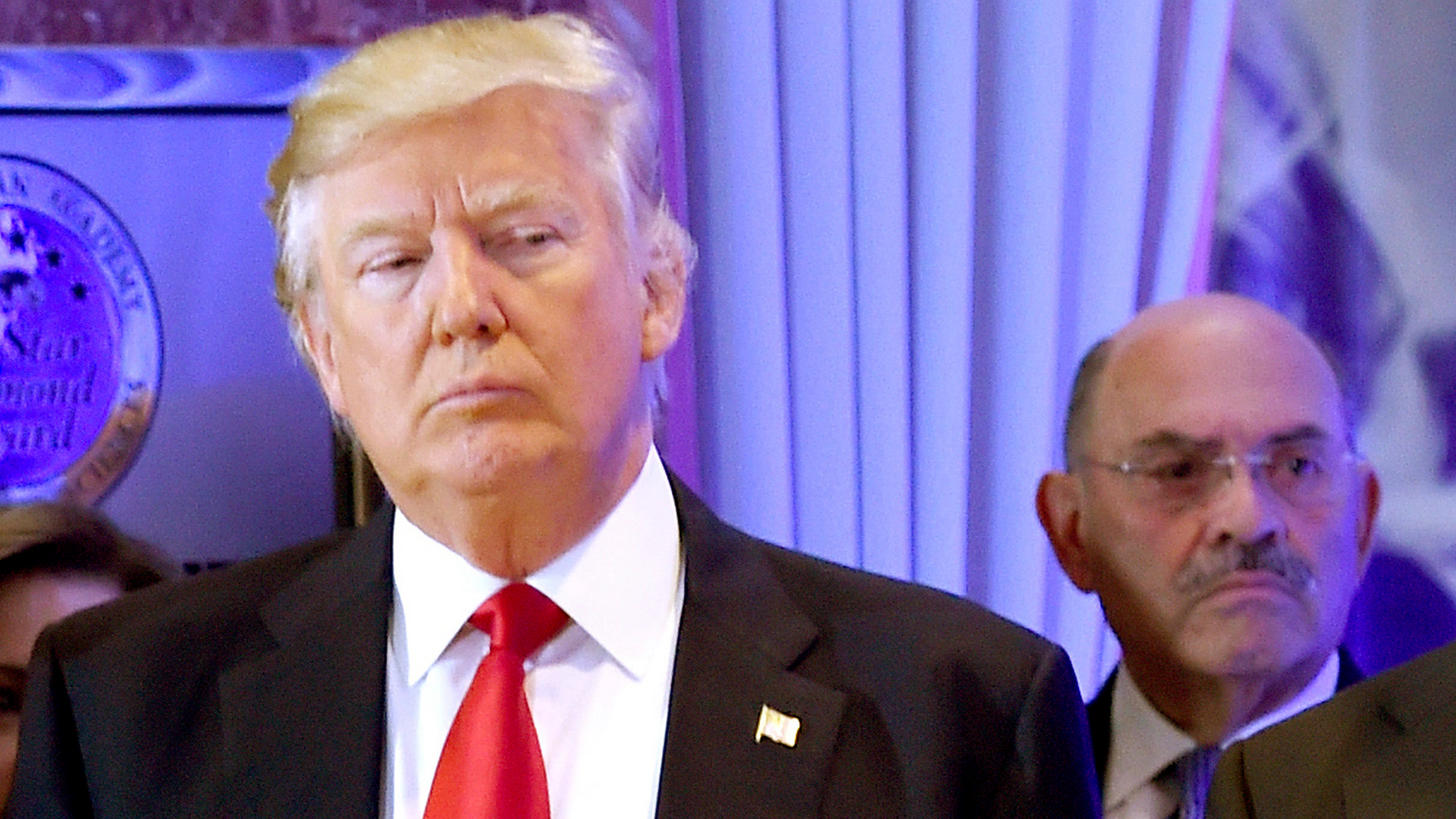 Former President Trump, Trump Organization chief financial officer Allen Weisselberg and Donald Trump Jr. at Trump Tower in New York City in 2017.