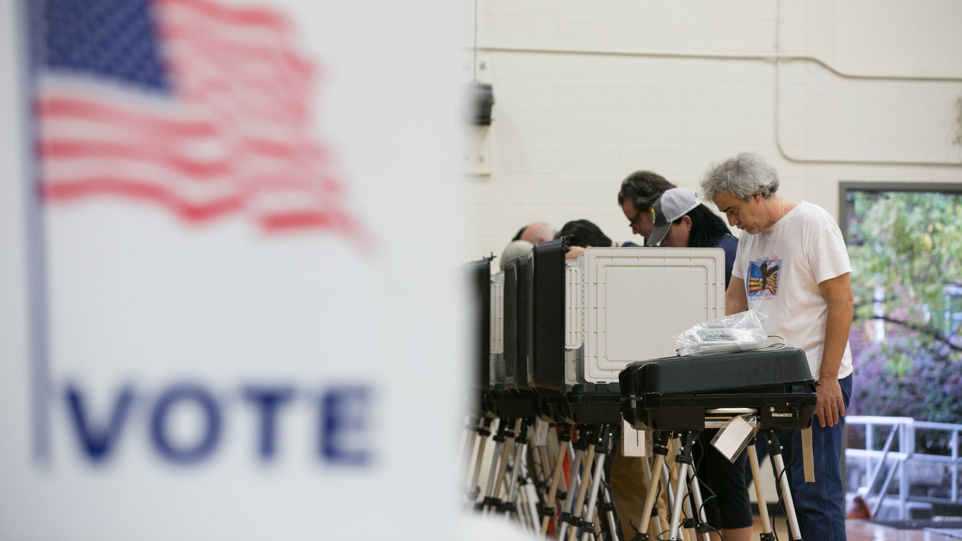 Voters cast their ballots at a polling station in n Atlanta, Georgia 