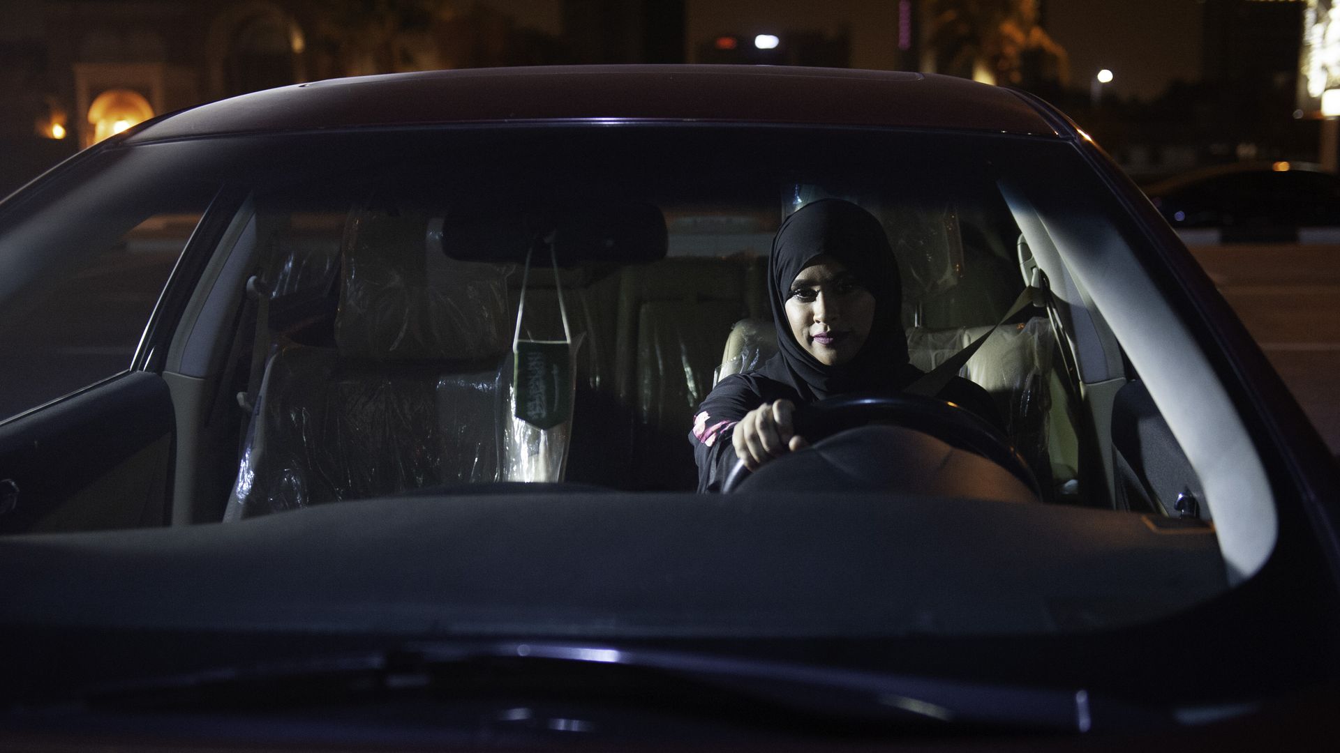 Saudi Arabian woman driving. 