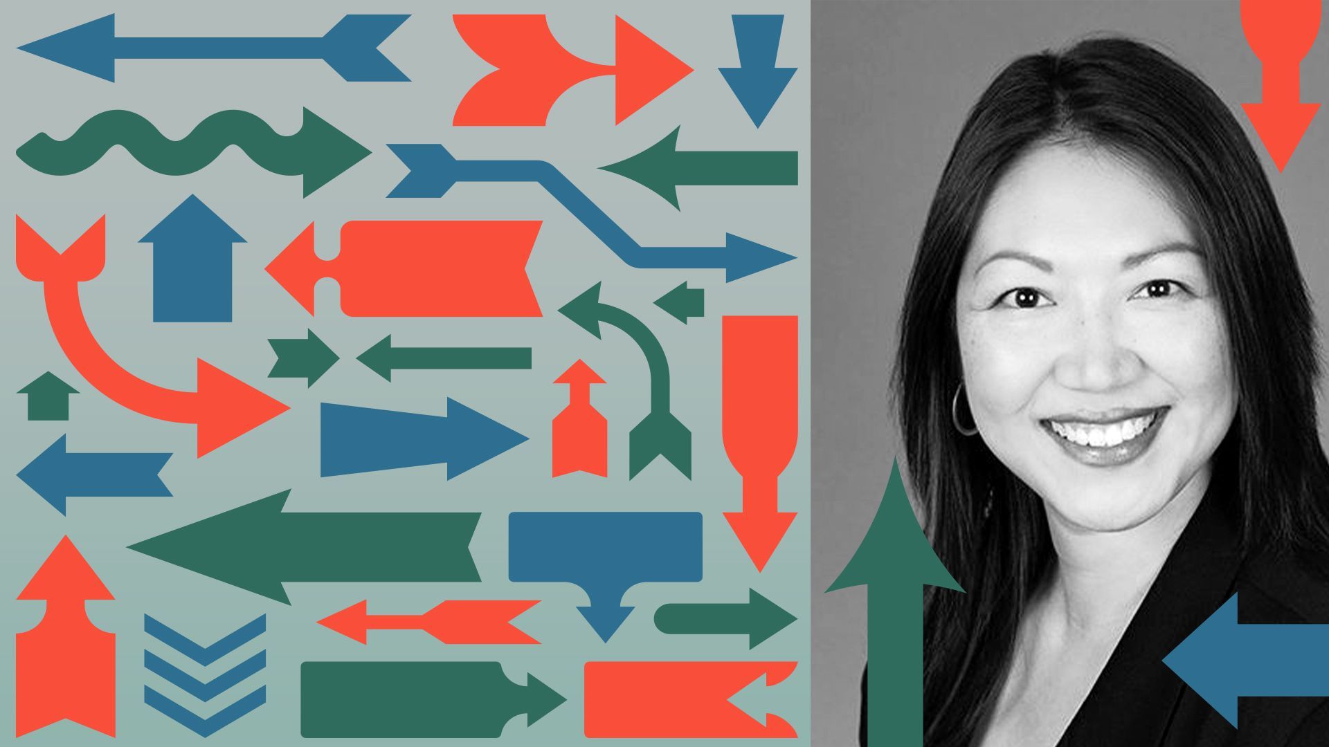 Photo illustration of Mitzi Chang. 