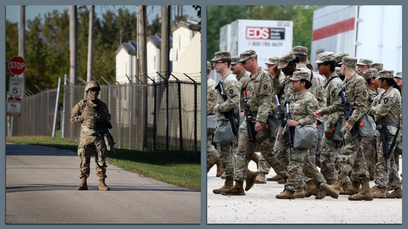 Texas National Guard troops assemble in Chicago: Photos