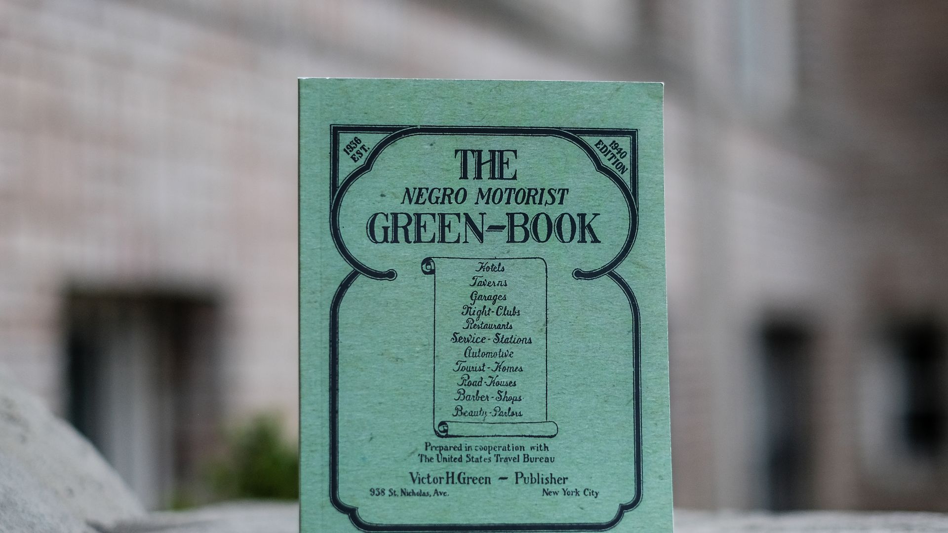 A copy of a 1940 Green Book.