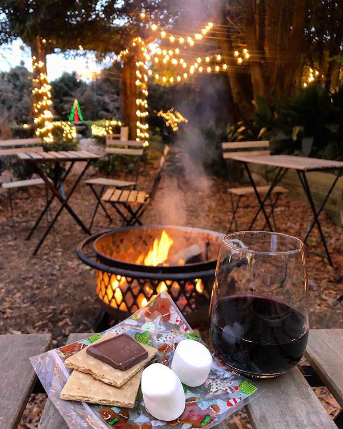 smores at mcgill rose garden christmas lights