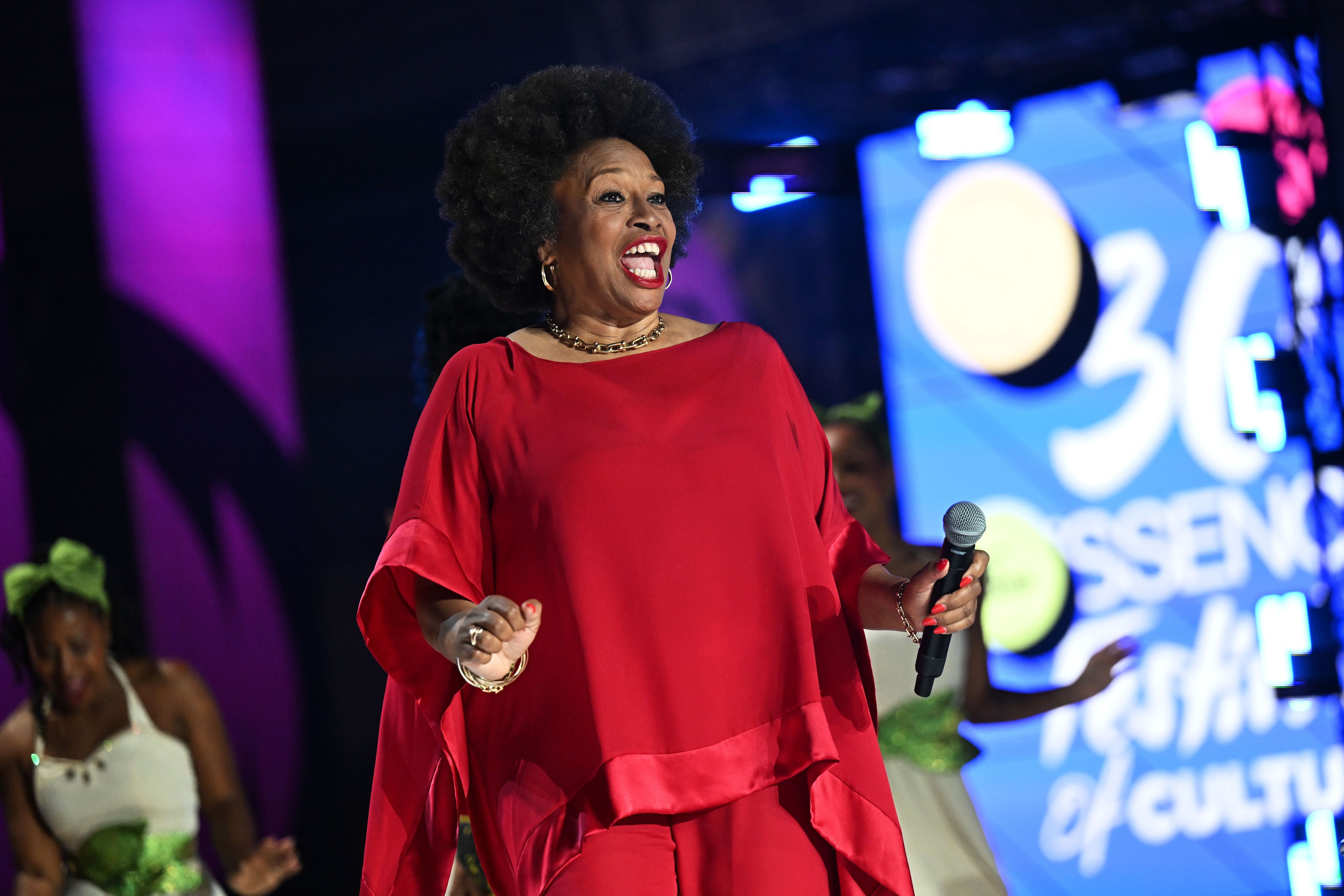 Photo shows Jenifer Lewis in red.