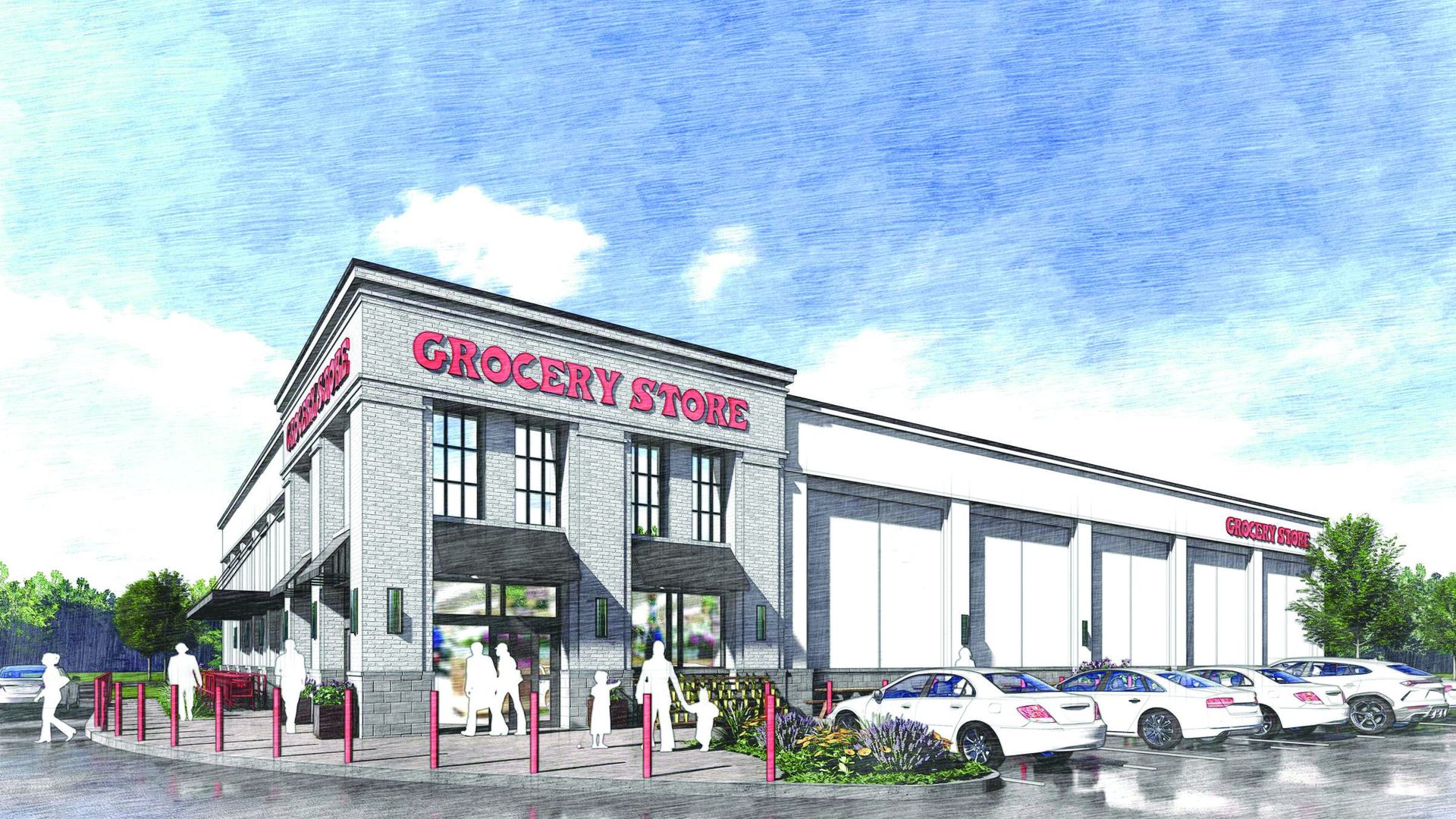 Grocery store rendering. 