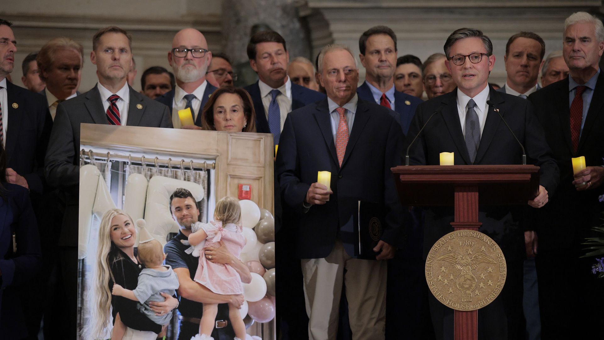 This is GOP leaders at a vigil for Charlie Kirk
