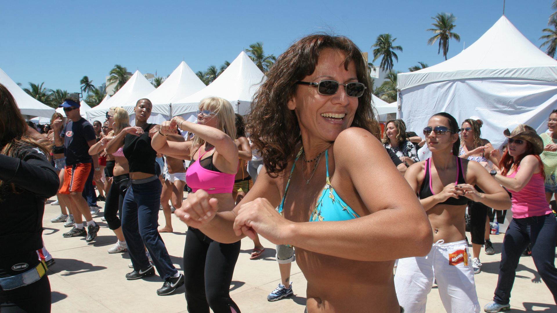 A Zumba class at a festival in Miami Beach in 2005. 
