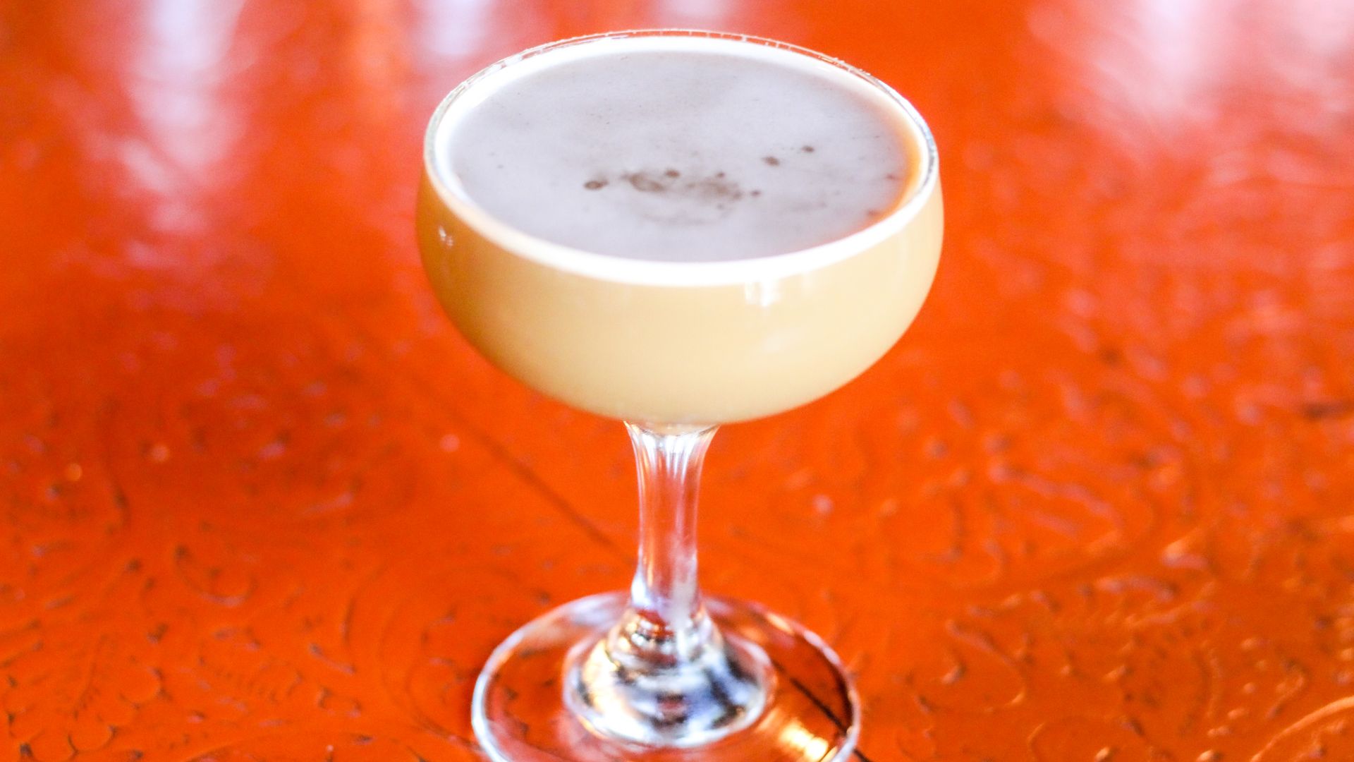 A picture of the pumpkin spice espresso martini. 
