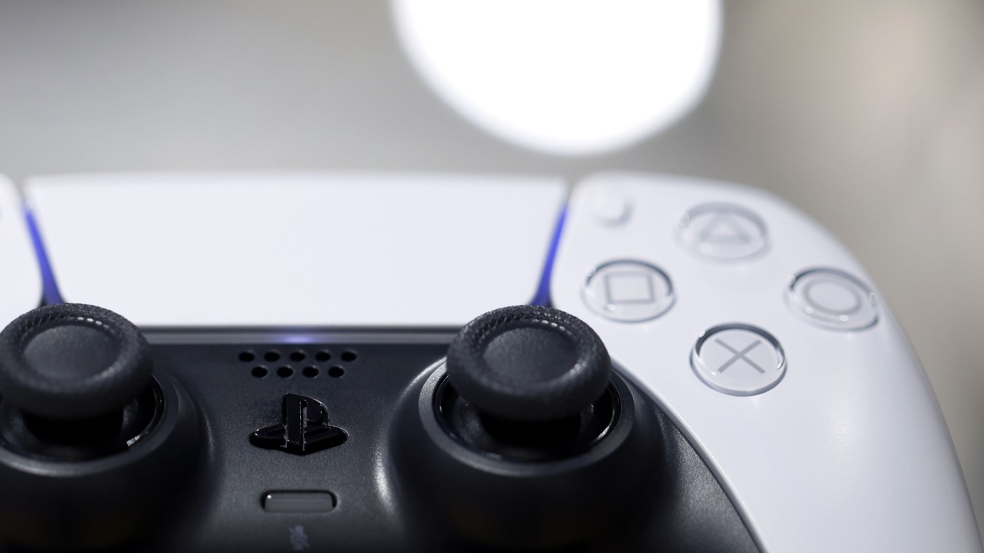 Close-up photo of a PlayStation 5 controller