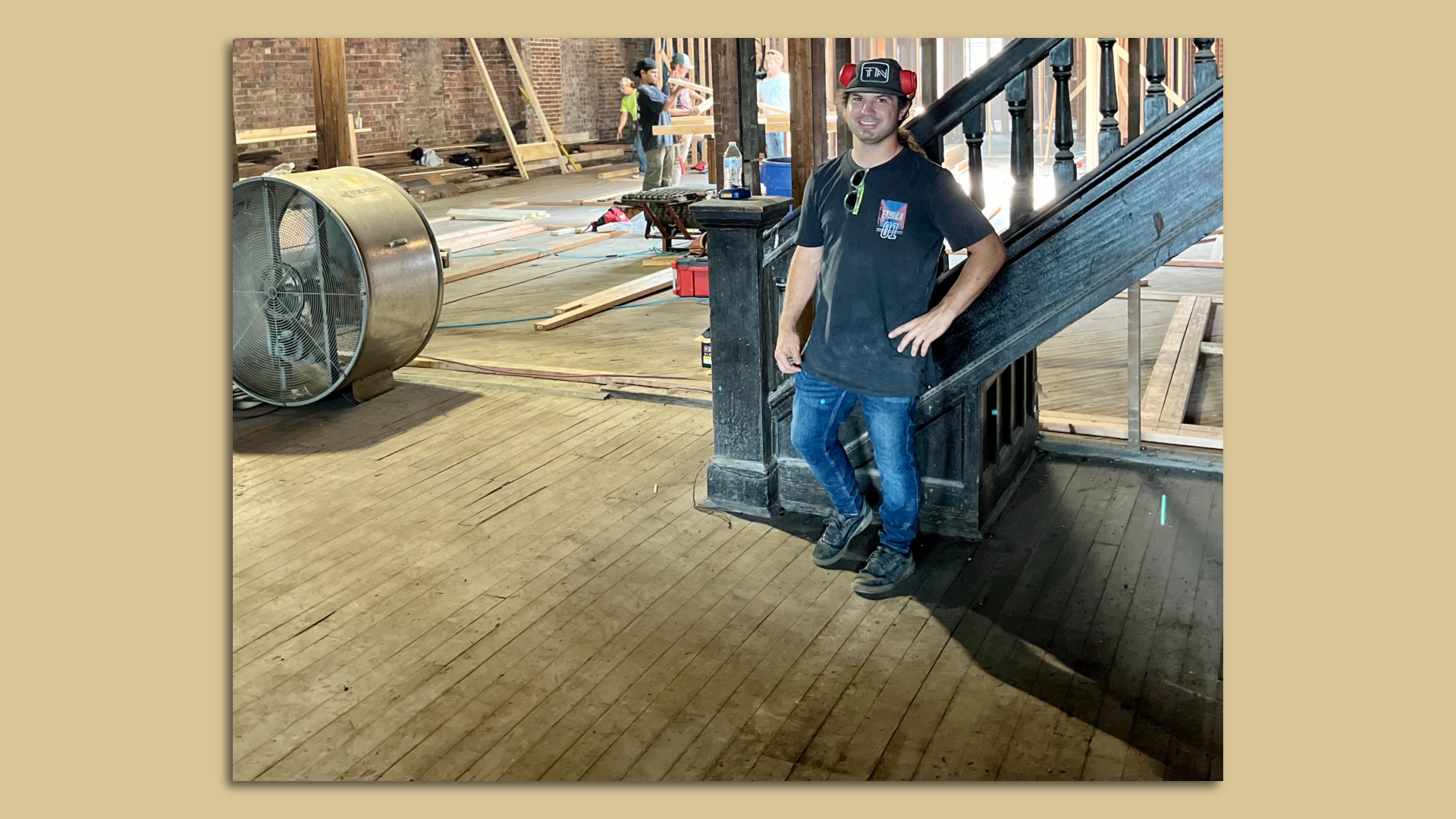 Ian Youvan standing in a worksite.