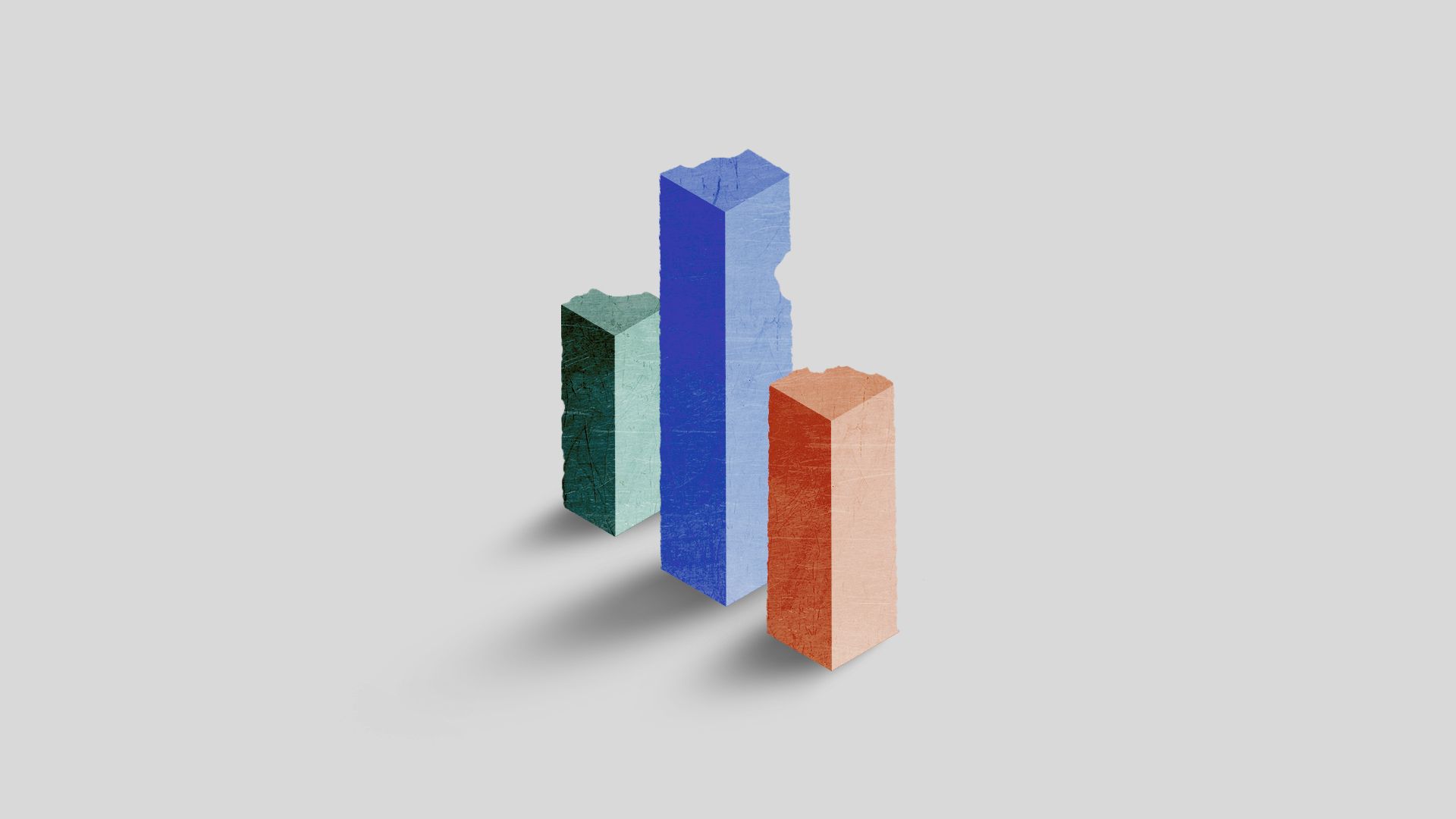 Illustration of a crumbling bar chart.