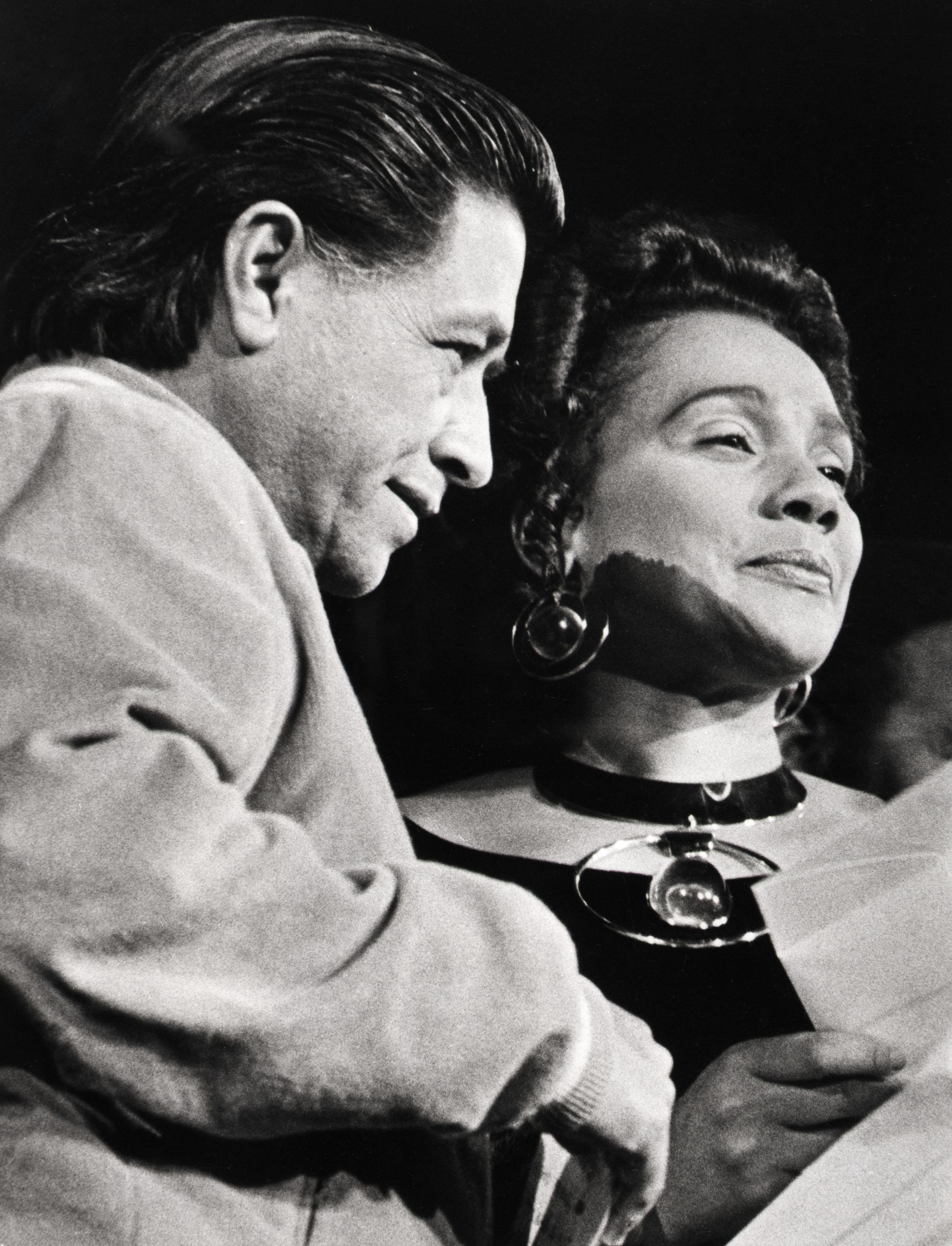 Cesar Chavez, United Farm Workers official, was given the Martin Luther King nonviolent peace award at a rally in Atlanta. Mrs. Coretta Scott King, widow of the late Dr. King made the presentation. The affair opened the two-day celebration of King's birthday.