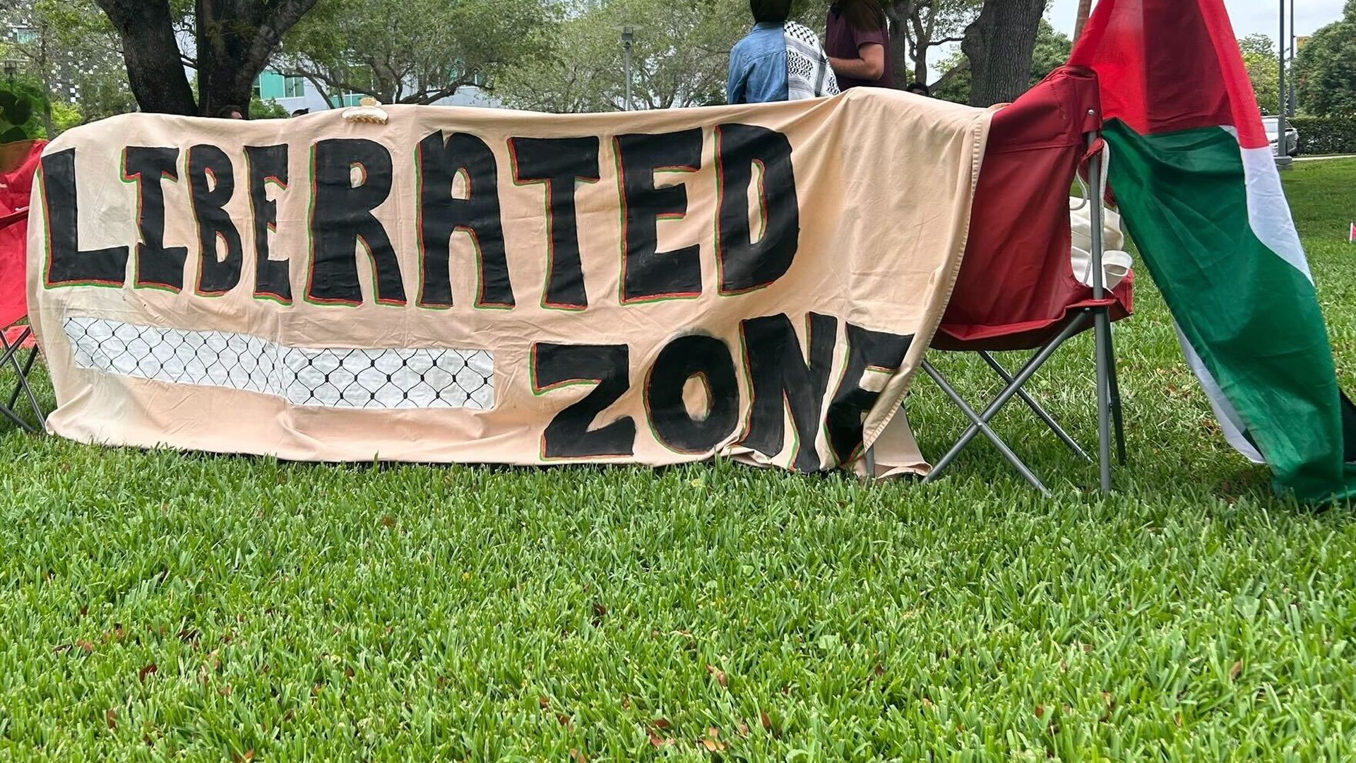 A liberated zone at FIU. 