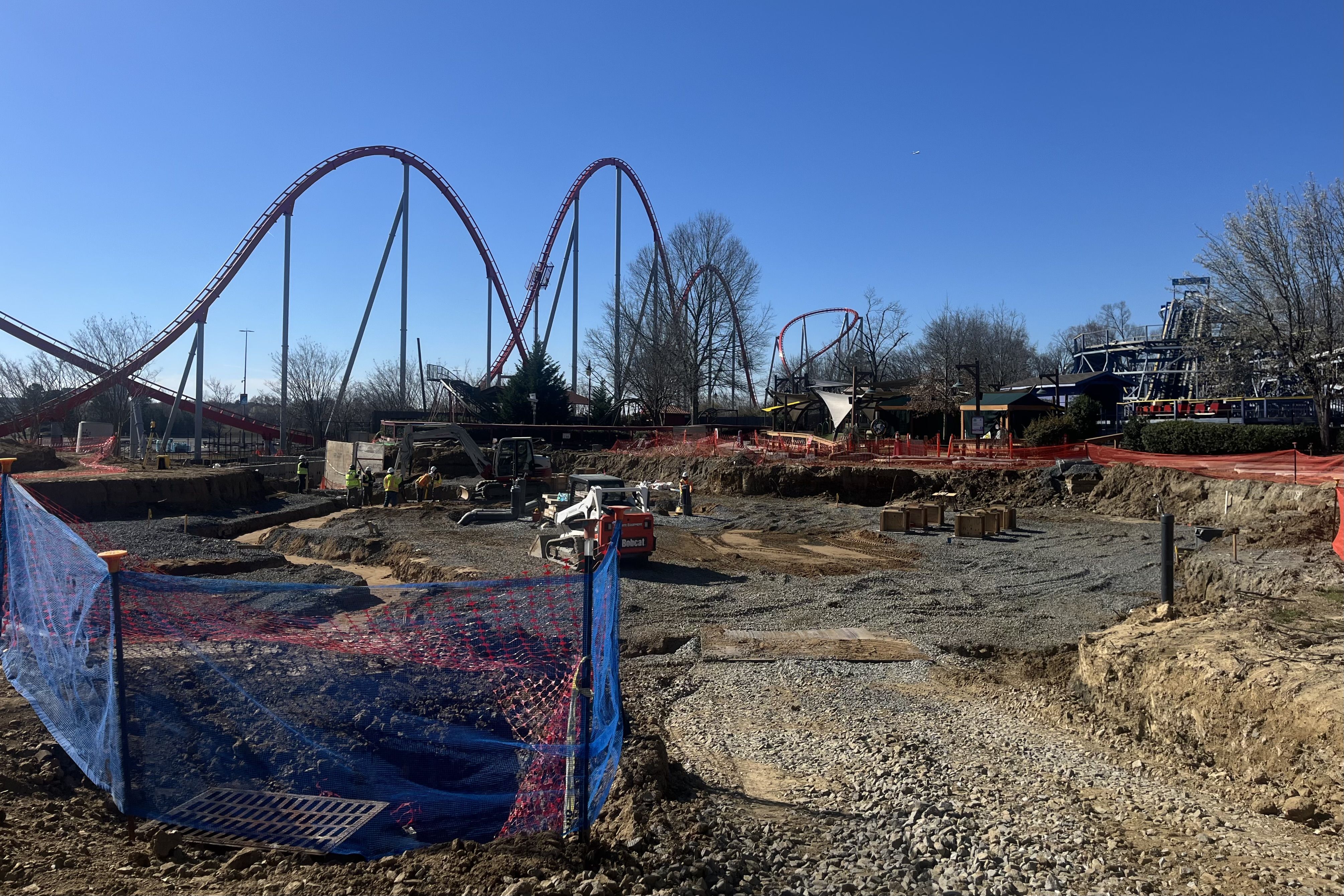 construction at an amusement park
