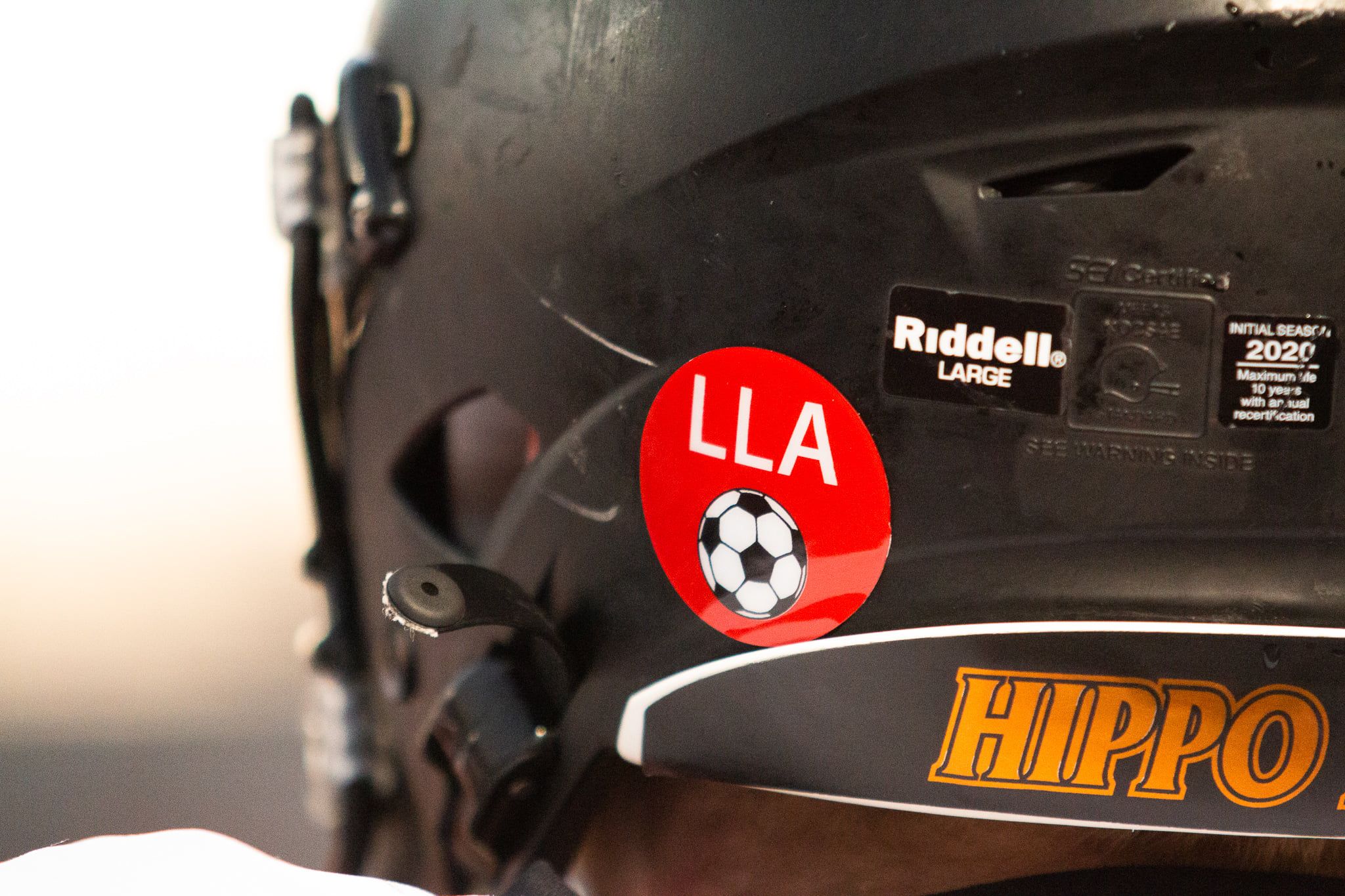 A decal on the back of a Hutto football helmet stands for Long Live Aaliyah.