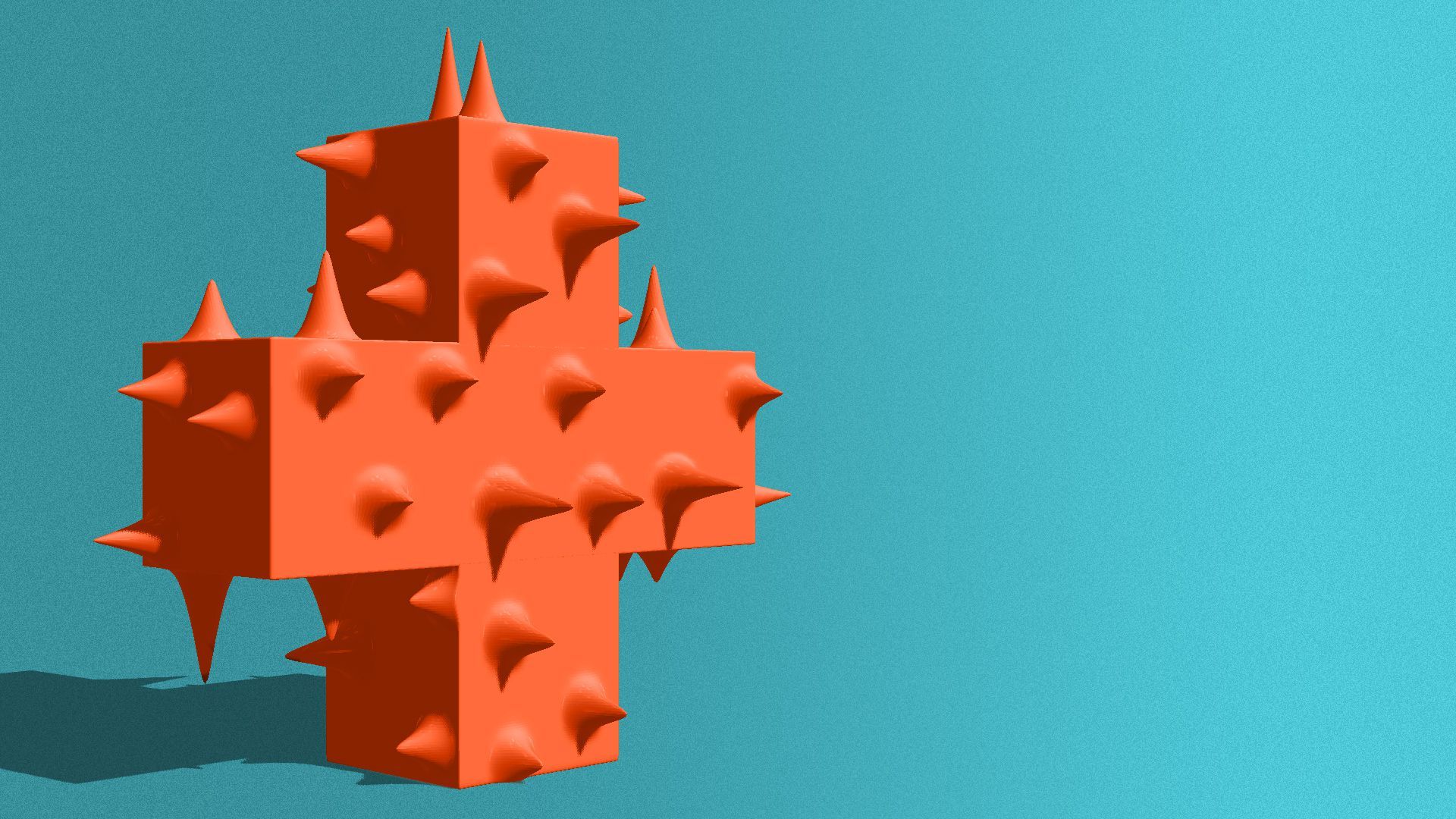 Illustration of a health plus covered in sharp spikes.