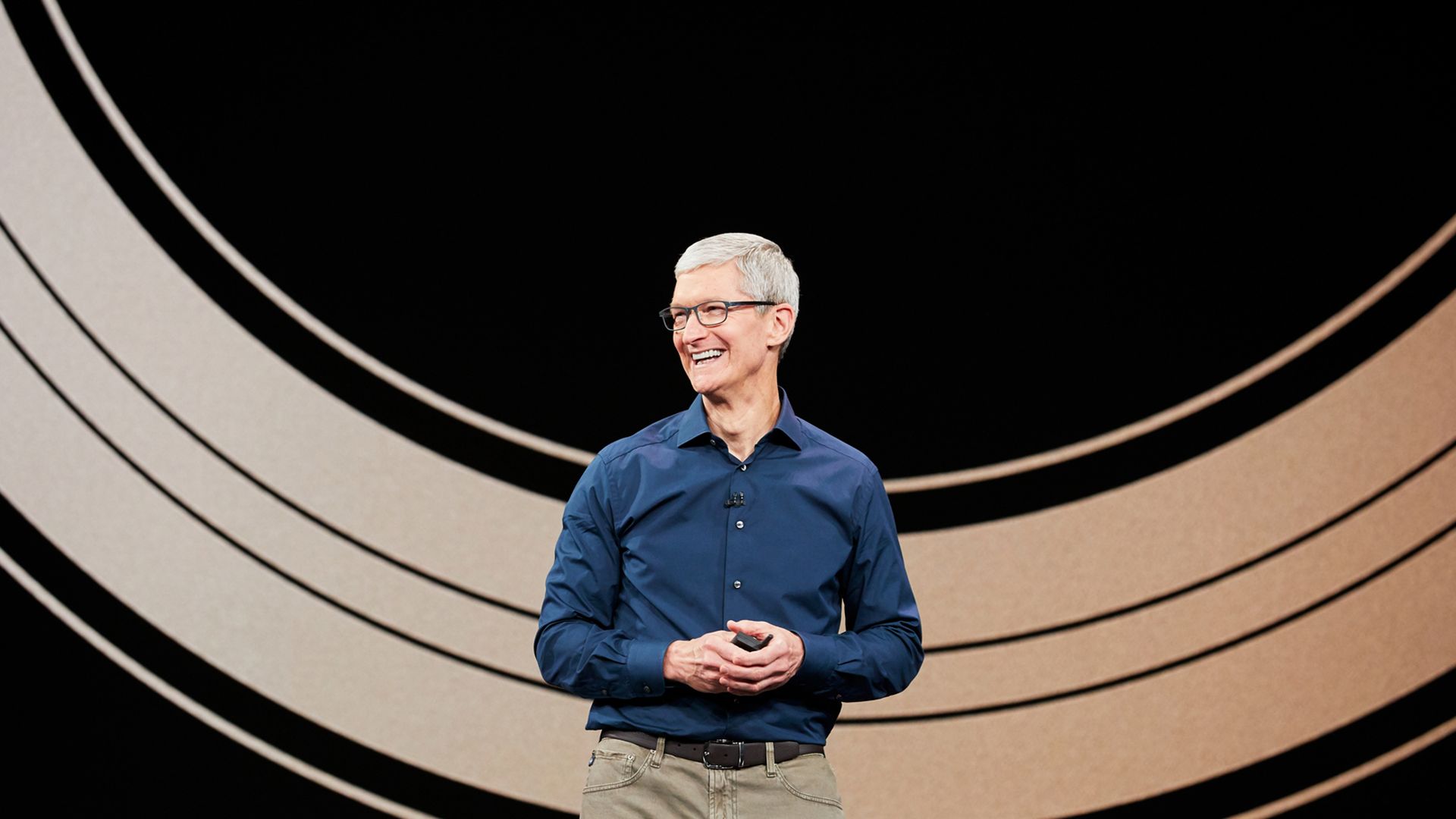 Apple CEO Tim Cook, speaking at a September 2018 launch event.