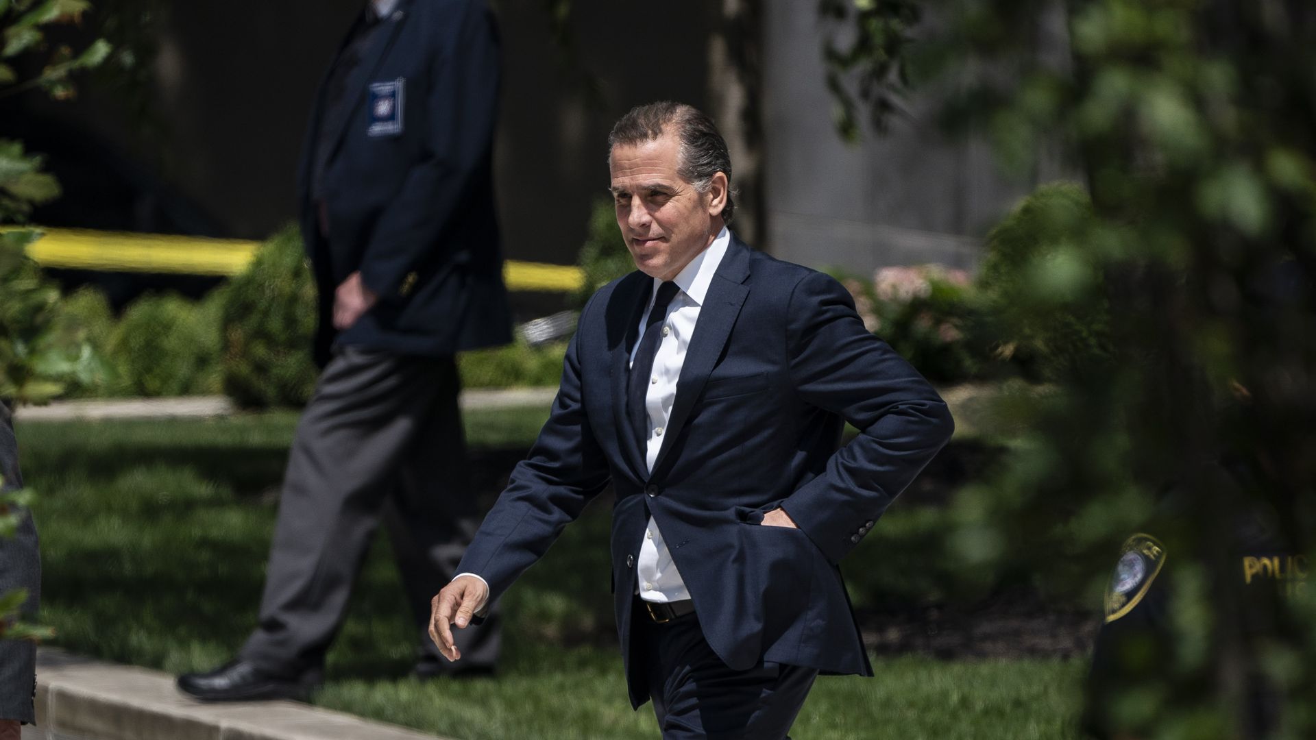 President Joe Biden's son Hunter Biden departs a court appearance at the J. Caleb Boggs Federal Building on Wednesday, July 26, 2023, in Wilmington, DE.