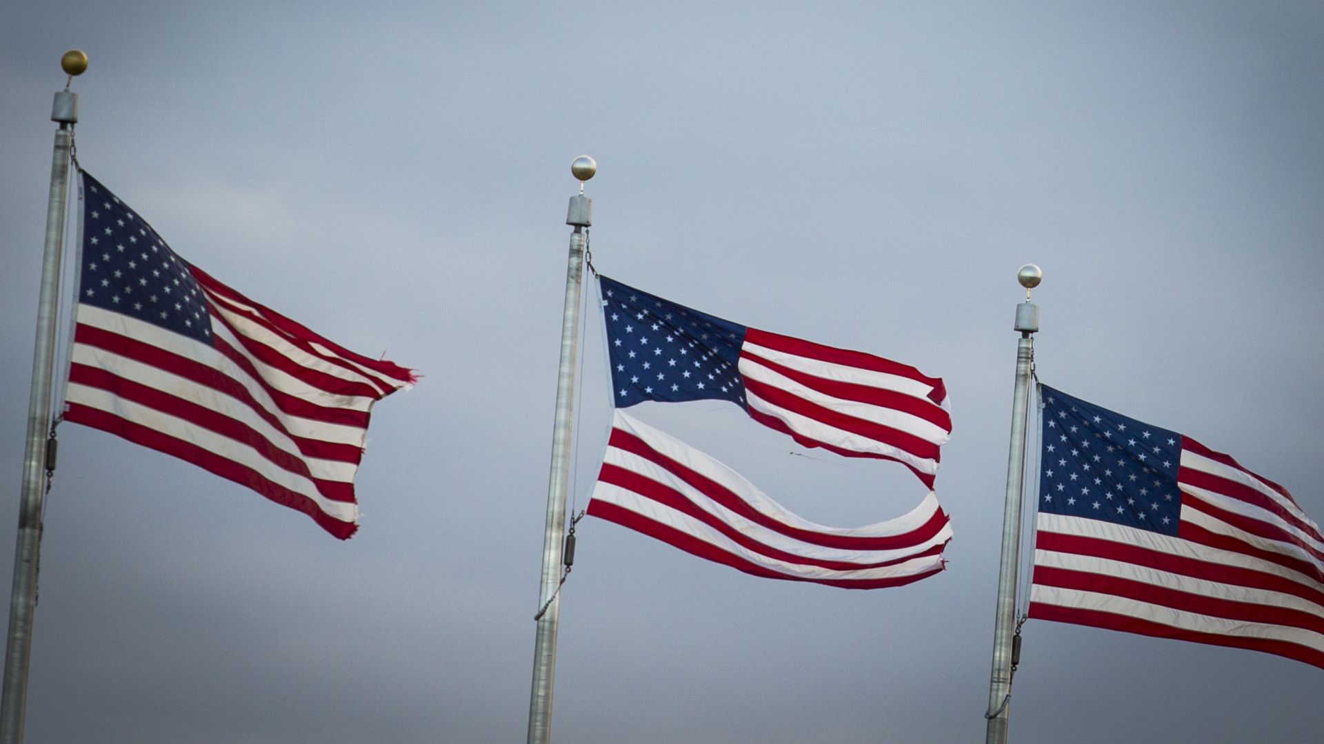 A torn American flag.