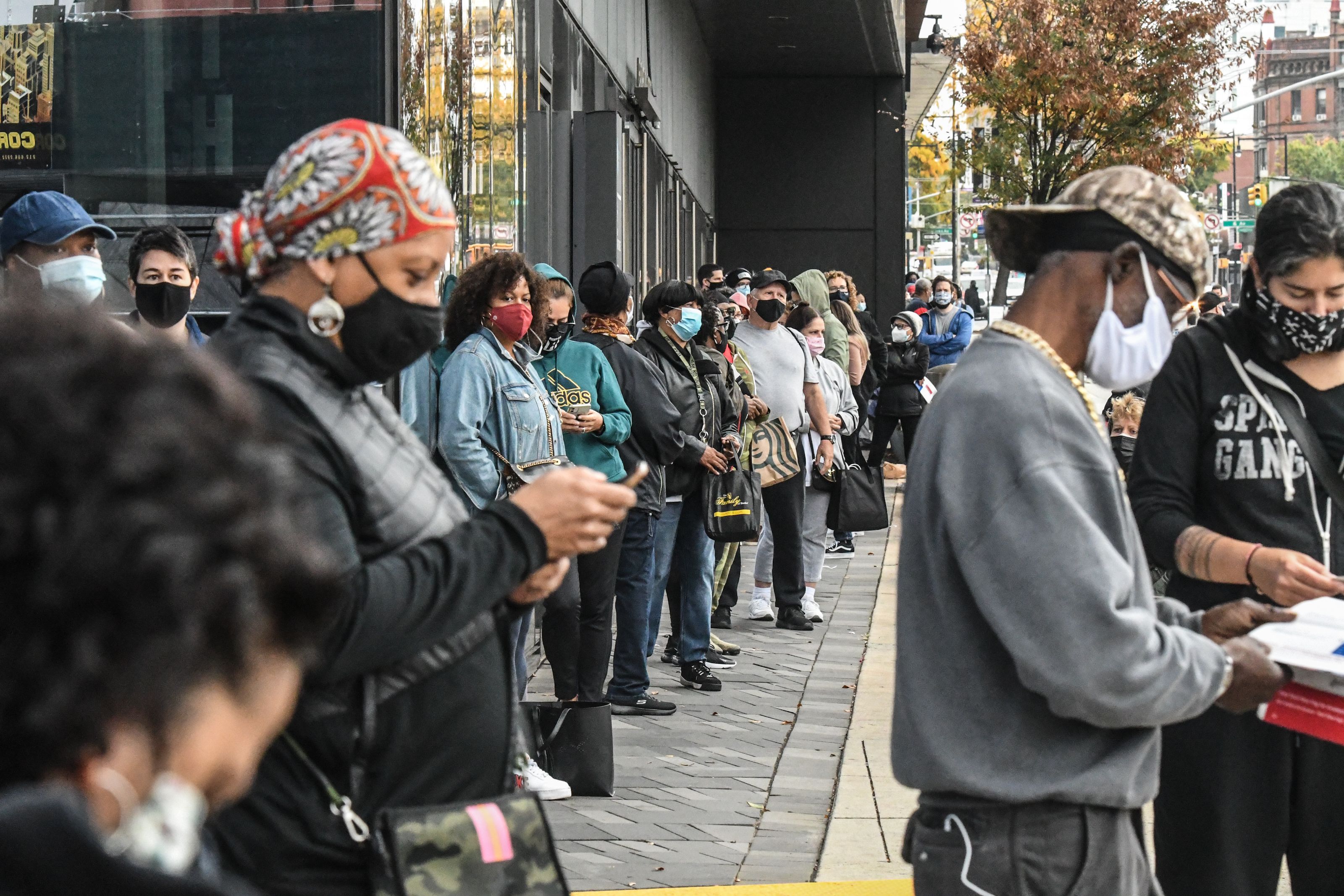 Voters outside the Barclays Center. Photo: Stephanie Keith/Getty Images
