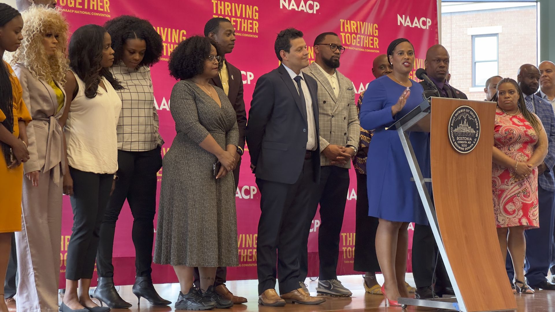 Tanisha Sullivan, president of the NAACP's Boston chapter,  discusses the upcoming convention alongside local business and nonprofit leaders. 