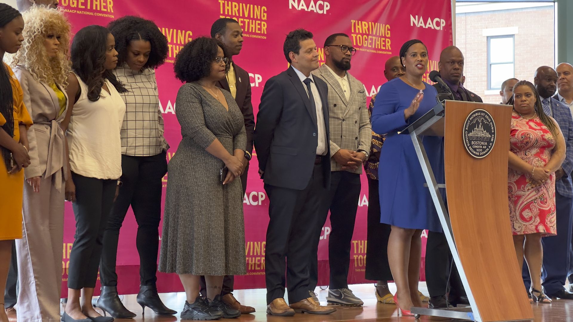 Tanisha Sullivan, president of the NAACP's Boston chapter, discusses the upcoming convention alongside local business and nonprofit leaders.