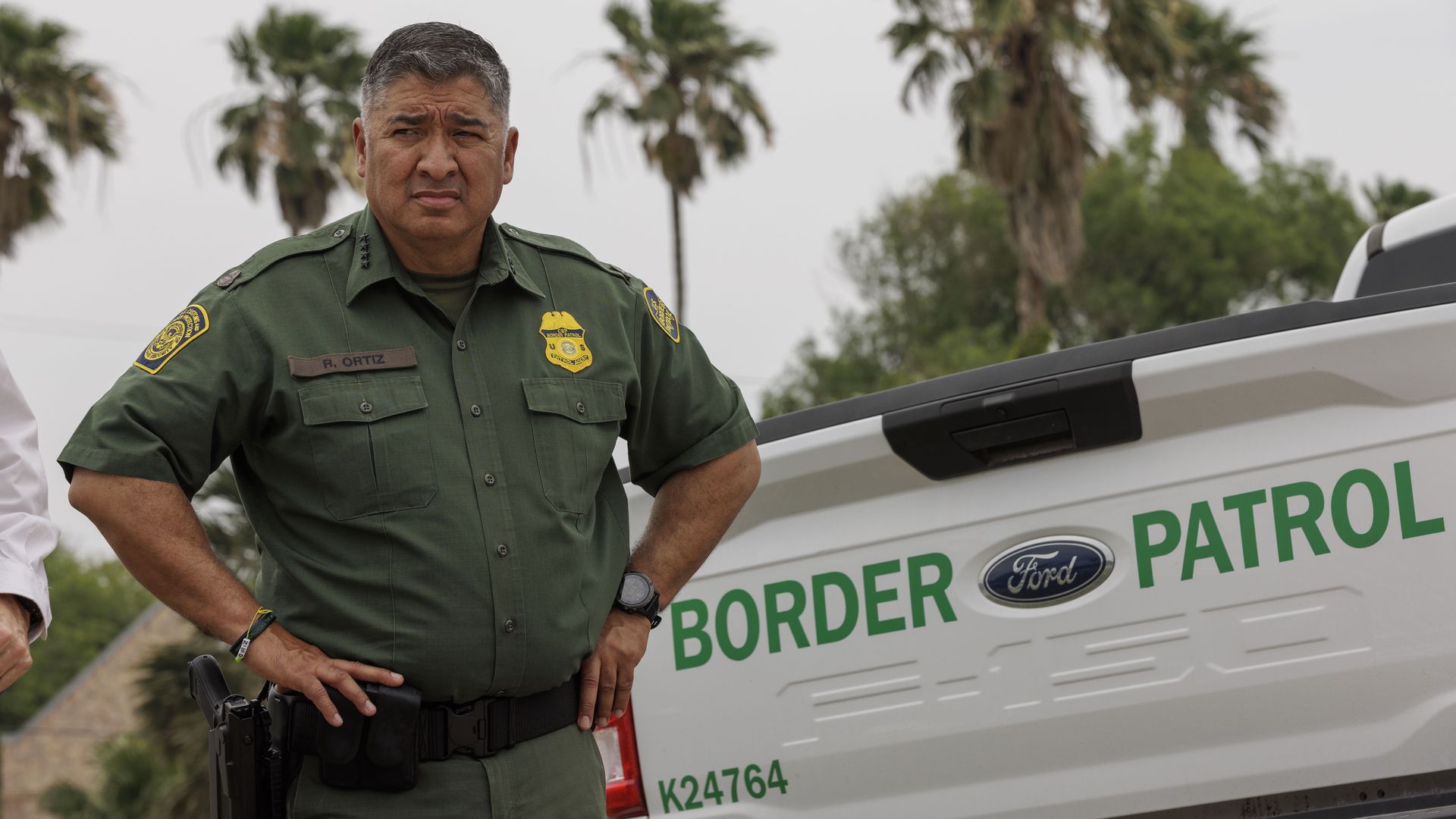 U.S. Border Patrol Chief Raul Ortiz attends a press conference on May 5, 2023 in Brownsville, Texas. 