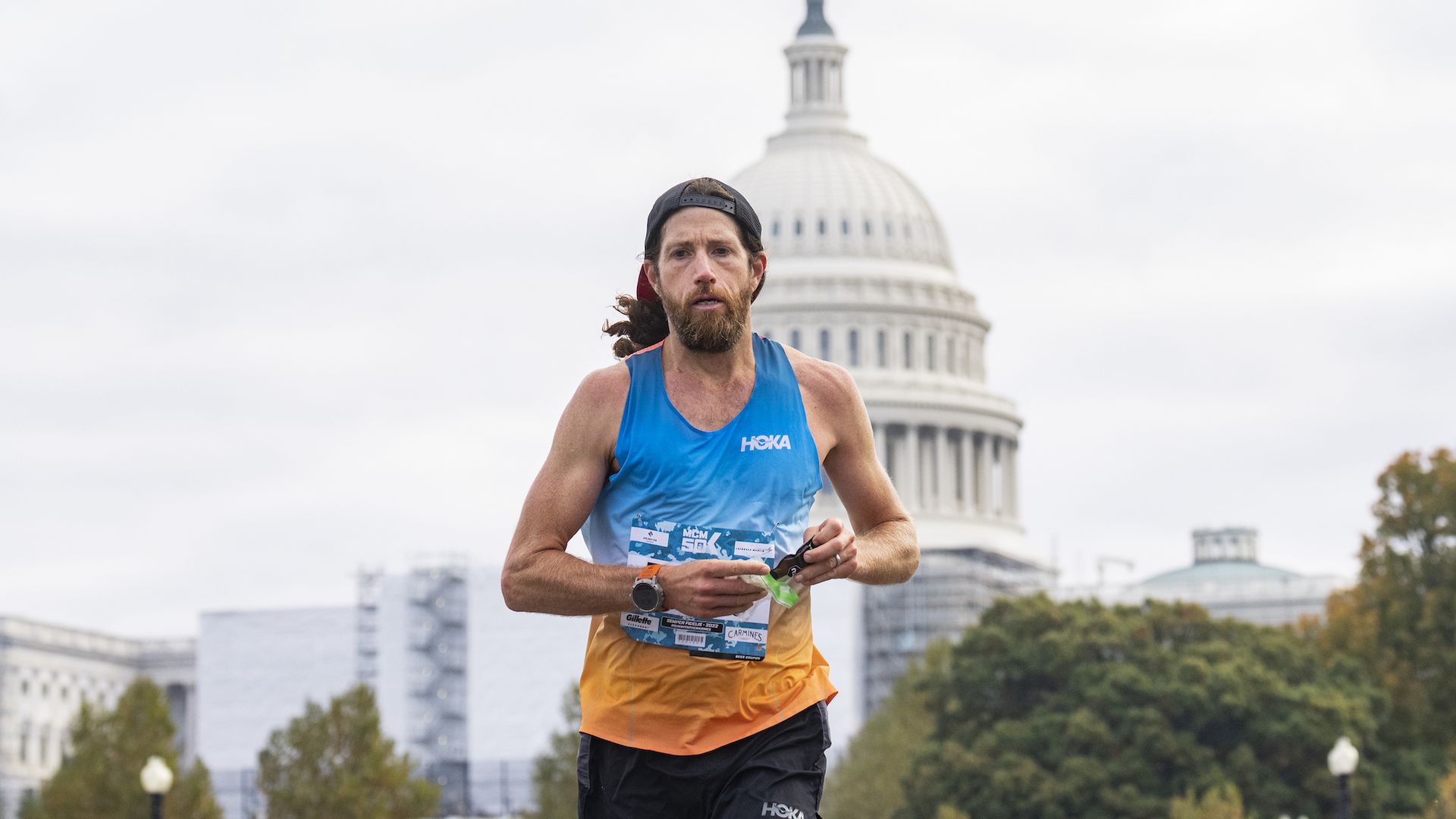 Ultra-marathoner Michael Wardian running the Marine Corps Marathon