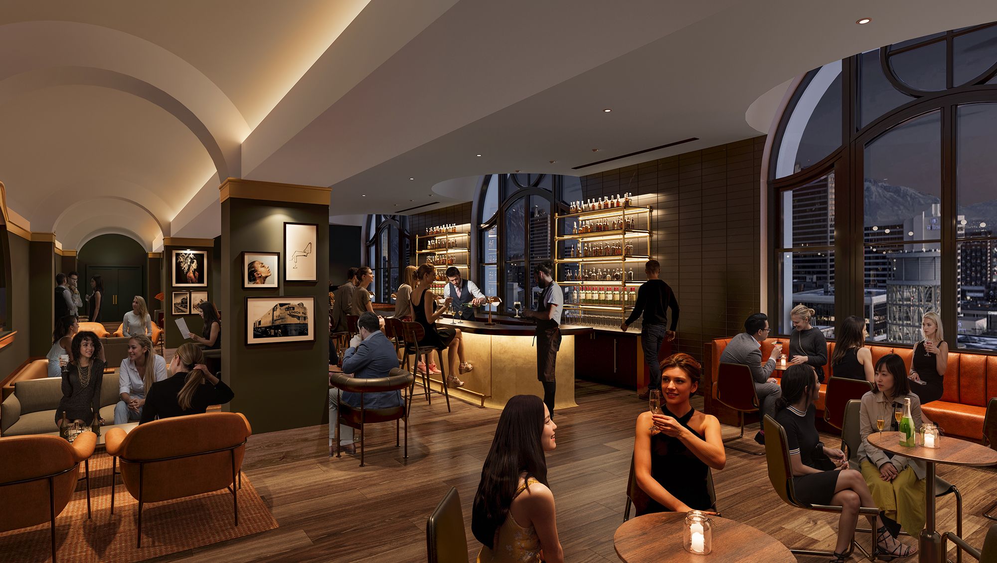 A rendering of a restaraunt