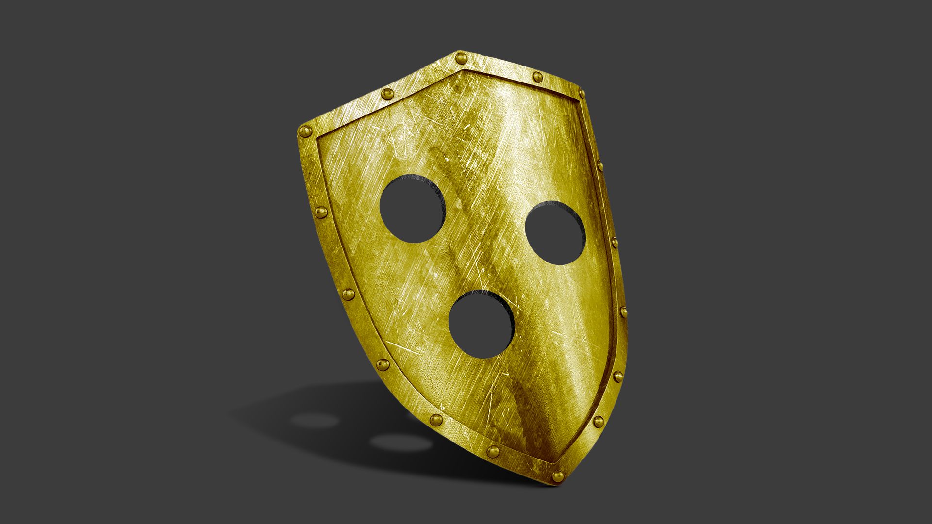 Illustration of a shield with holes in it