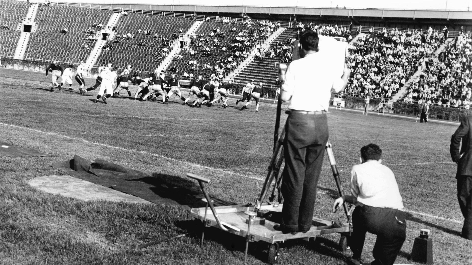 TV crew at Fordham football game