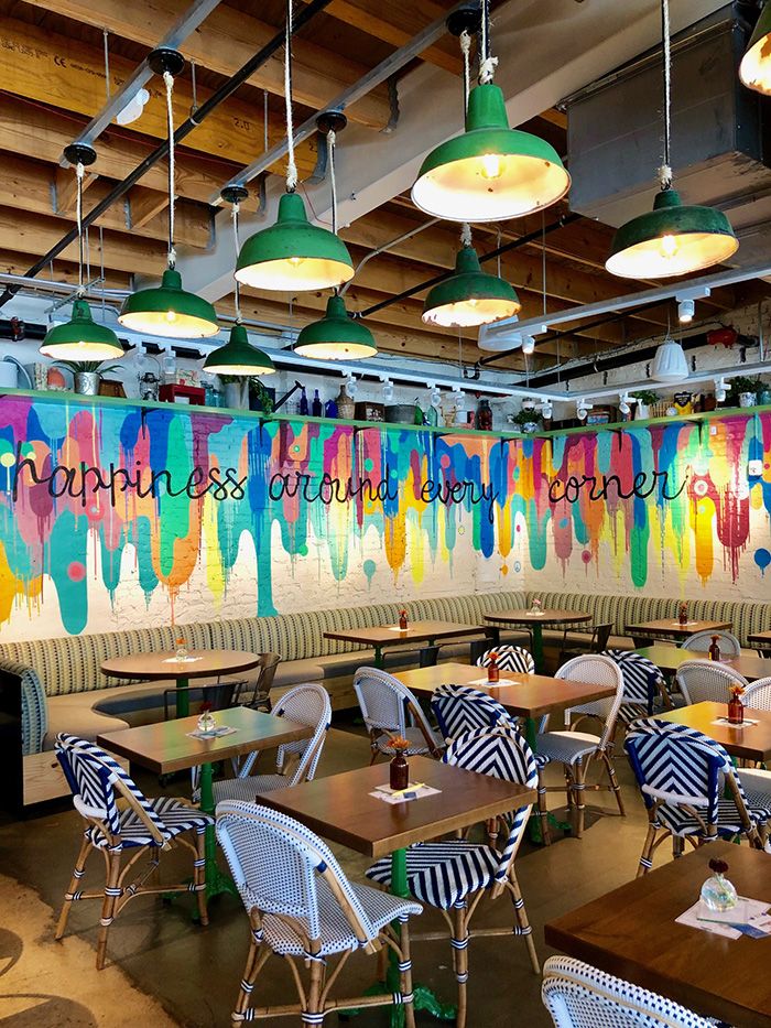 inside flower child restaurant in south end