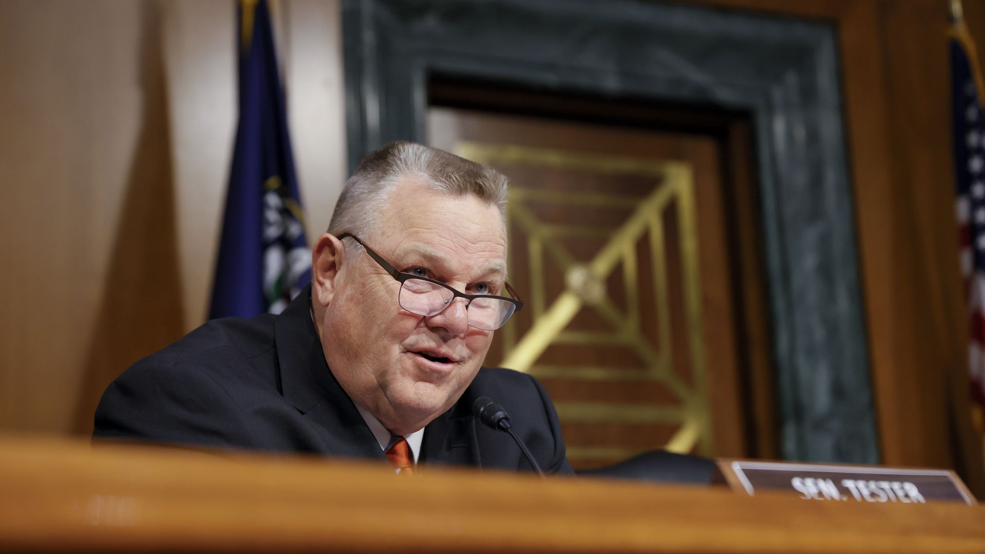 Jon Tester (D-MT) questions witnesses during the Senate Appropriations Committee hearing on the Special Diabetes Program on July 11, 2023