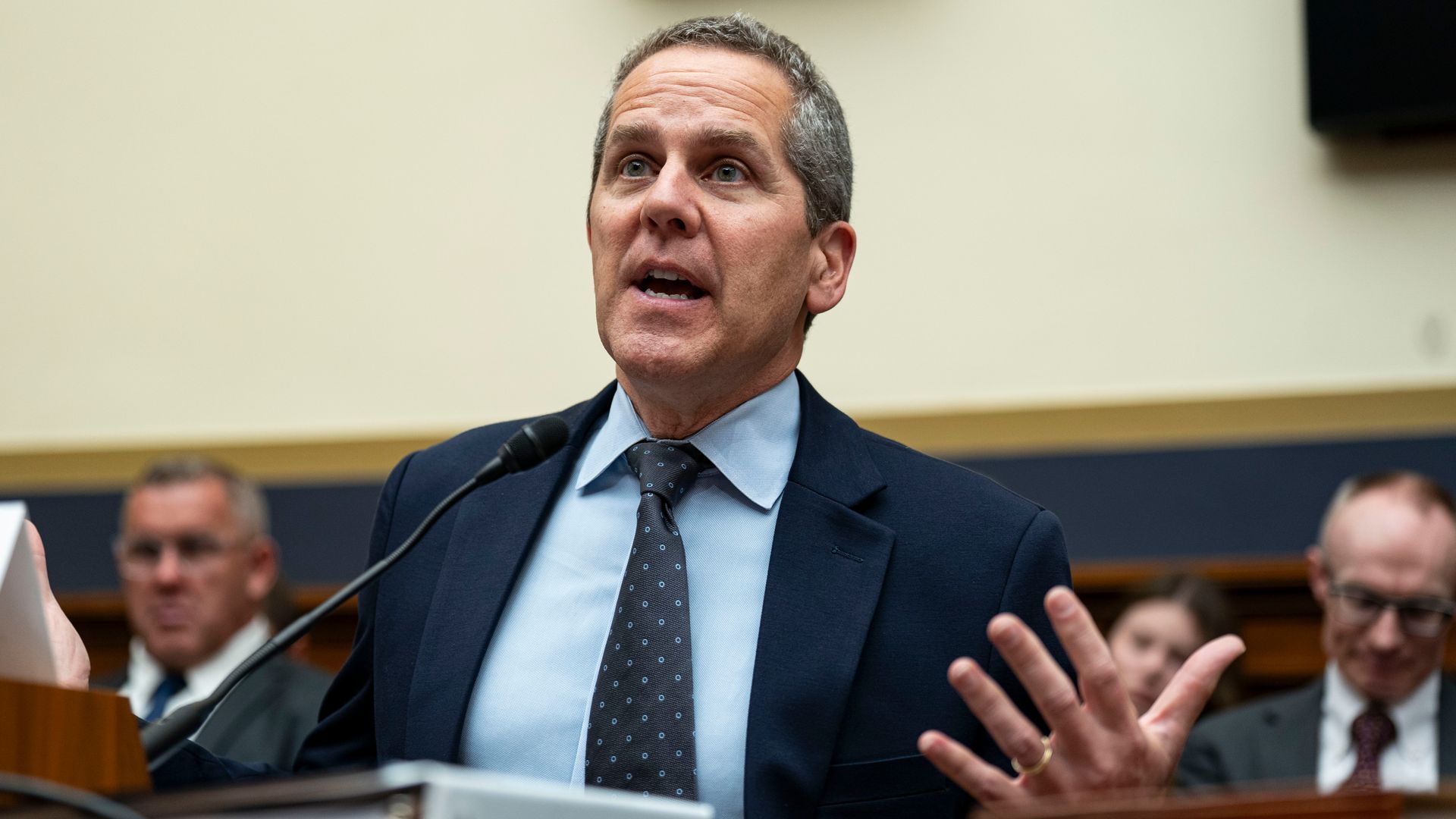 Michael Barr talking during a congressional hearing.