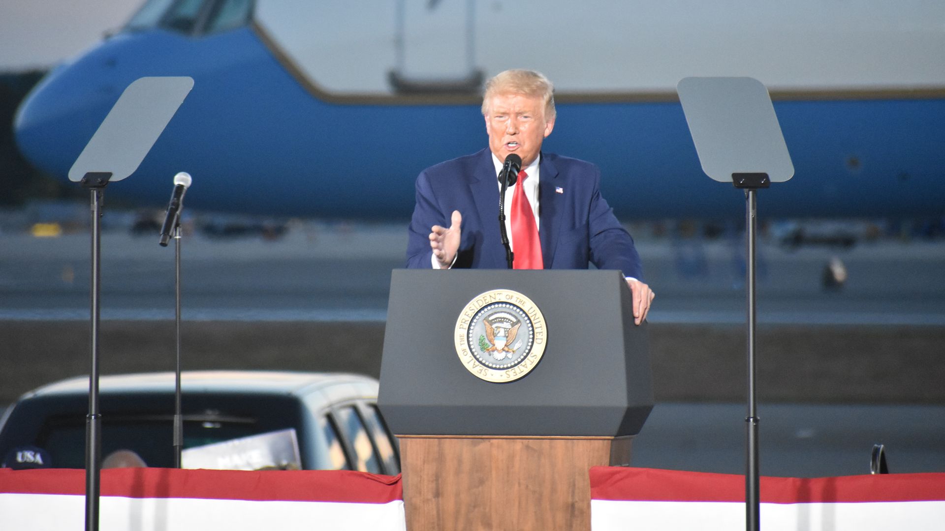 President Donald J. Trump delivers remarks at at Pro Star Aviation LLC at Londonderry